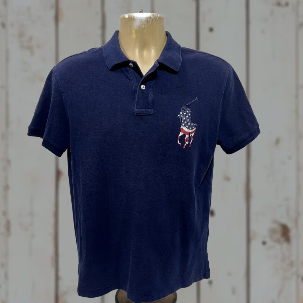 Polo Ralph Lauren Navy Japan & USA Flag Big Pony Polo Ralph Lauren