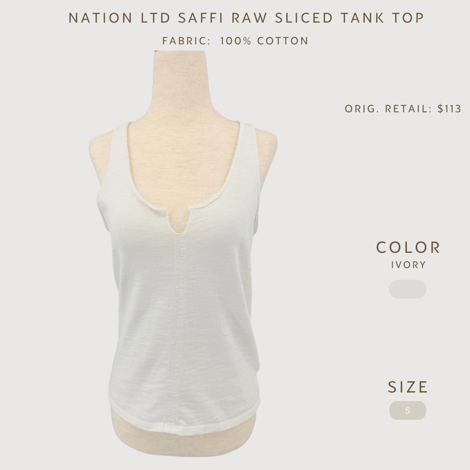 Other Nation LTD Saffi Tank Raw Edge Cotton Ivory S Size S / US 4 / IT 40 - 2 Thumbnail