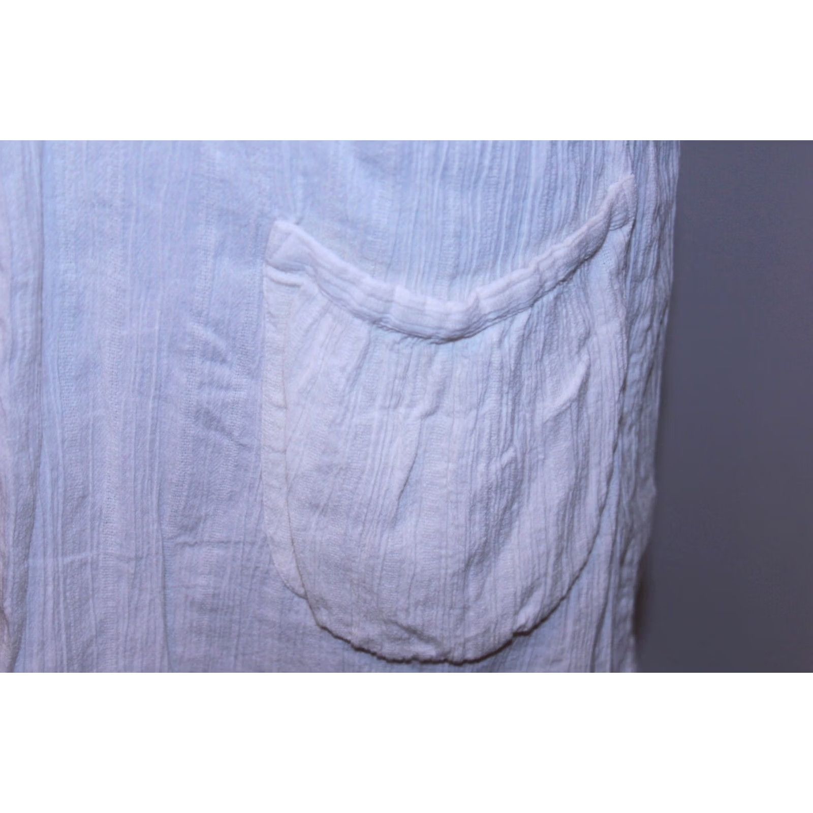 Vintage Gudrun Sjoden Womens White Cotton Midi A-Line Dress L Size L / US 10 / IT 46 - 4 Thumbnail