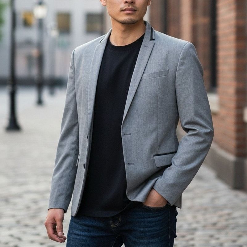 Zara Zara Man Blazer Jacket 40 Black Trim Floral Lining Vented Size 40R - 2 Thumbnail