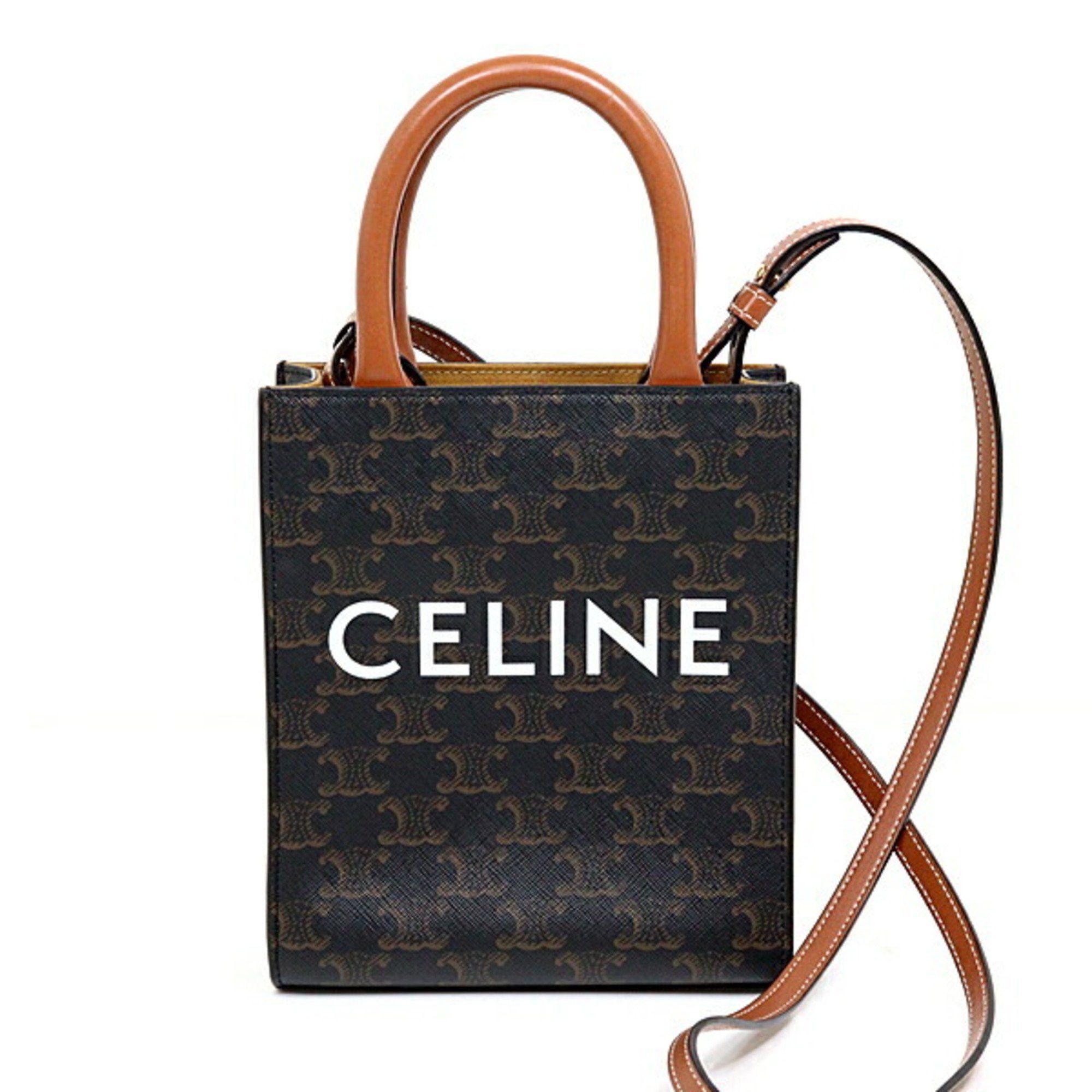 Celine CELINE Mini Vertical Triomphe Canvas 194372 Shoulder Bag Calfskin Size ONE SIZE - 1 Thumbnail