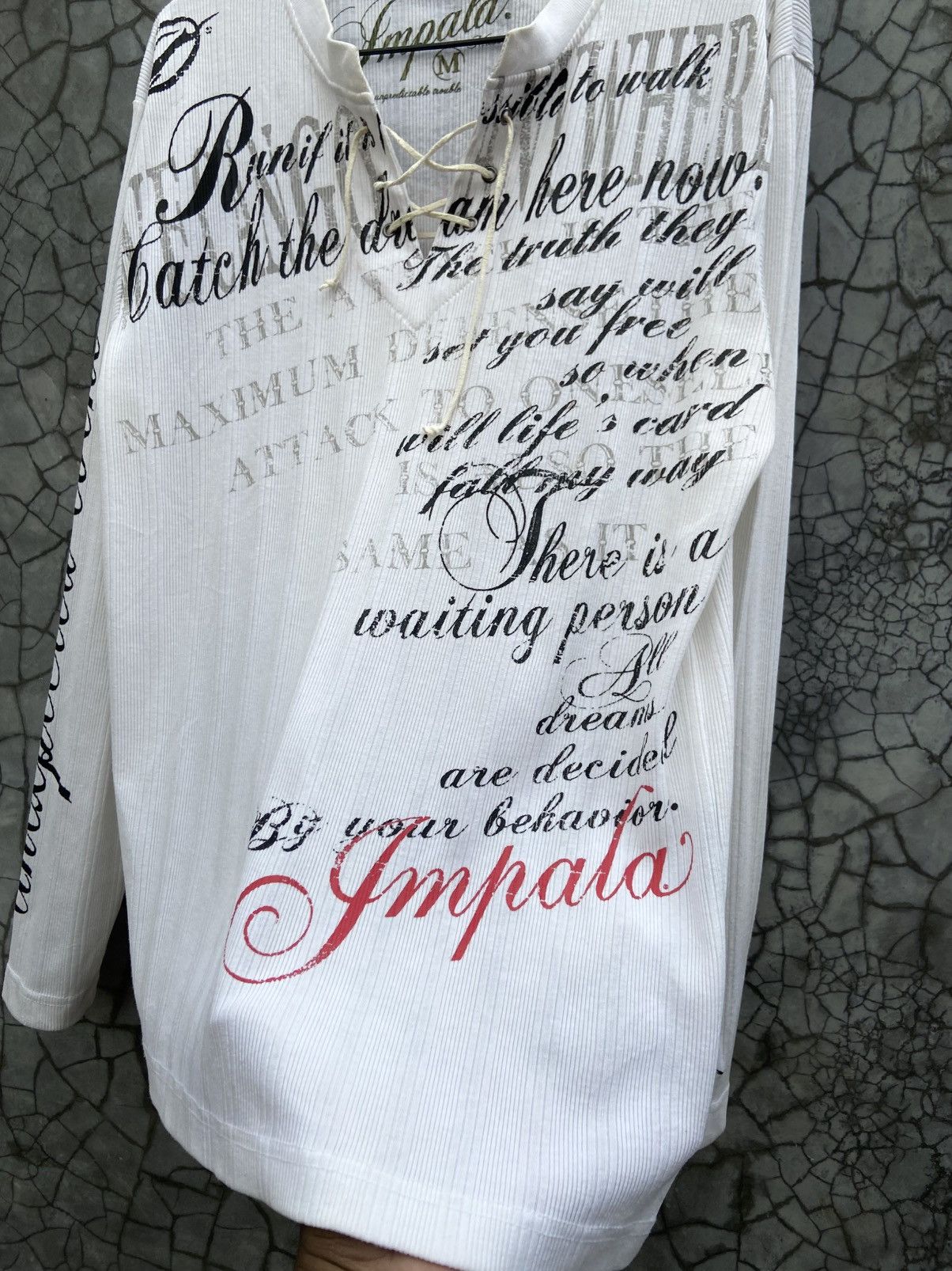 If Six Was Nine Offer‼️ Impala Goth Poem Style Lace Up Thermal Longsleeve Size US M / EU 48-50 / 2 - 6 Thumbnail