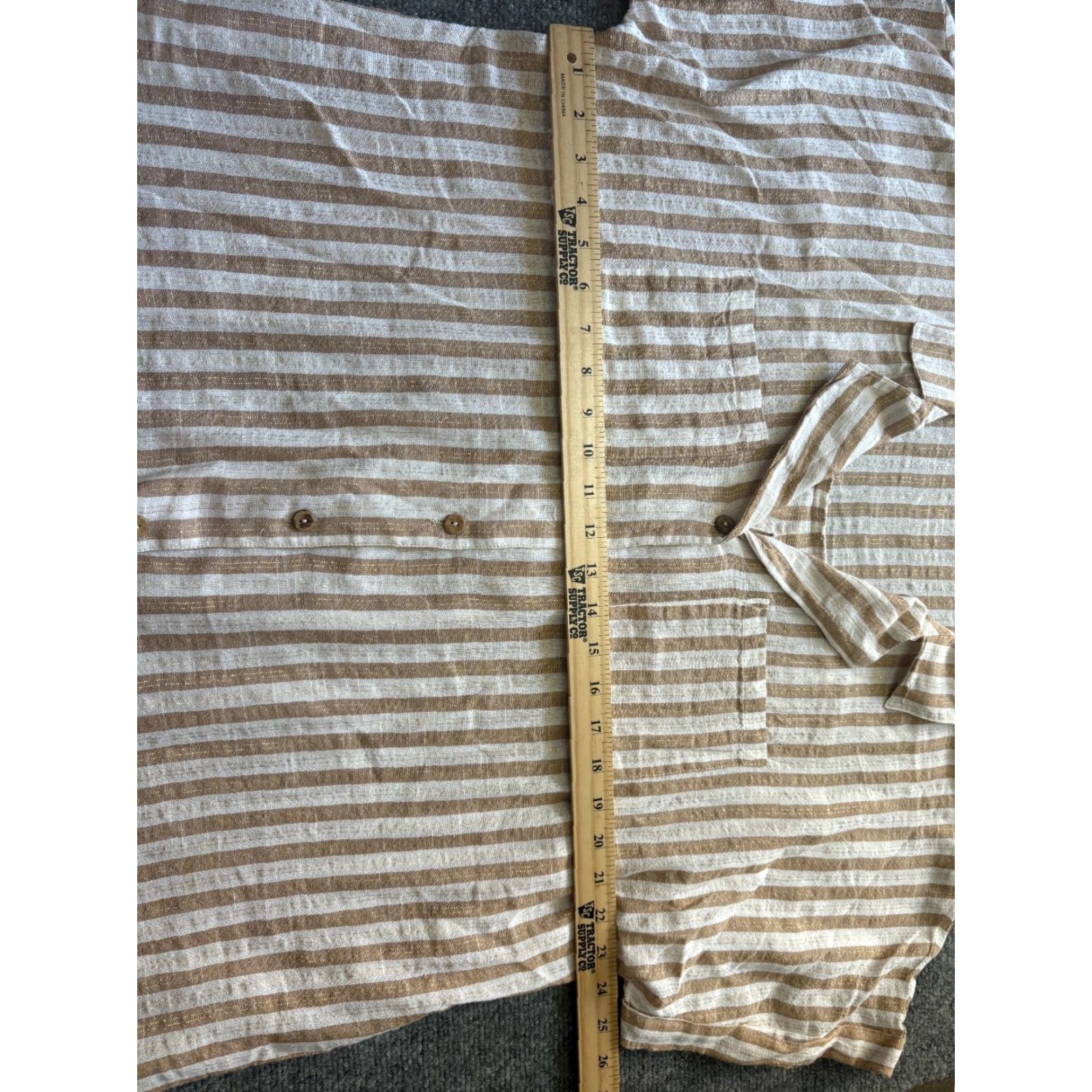 Vintage VINTAGE Club Z Collection Button Up Shirt Womens 1X White Gold Striped Metallic Cotton Size XL / US 12-14 / IT 48-50 - 4 Thumbnail