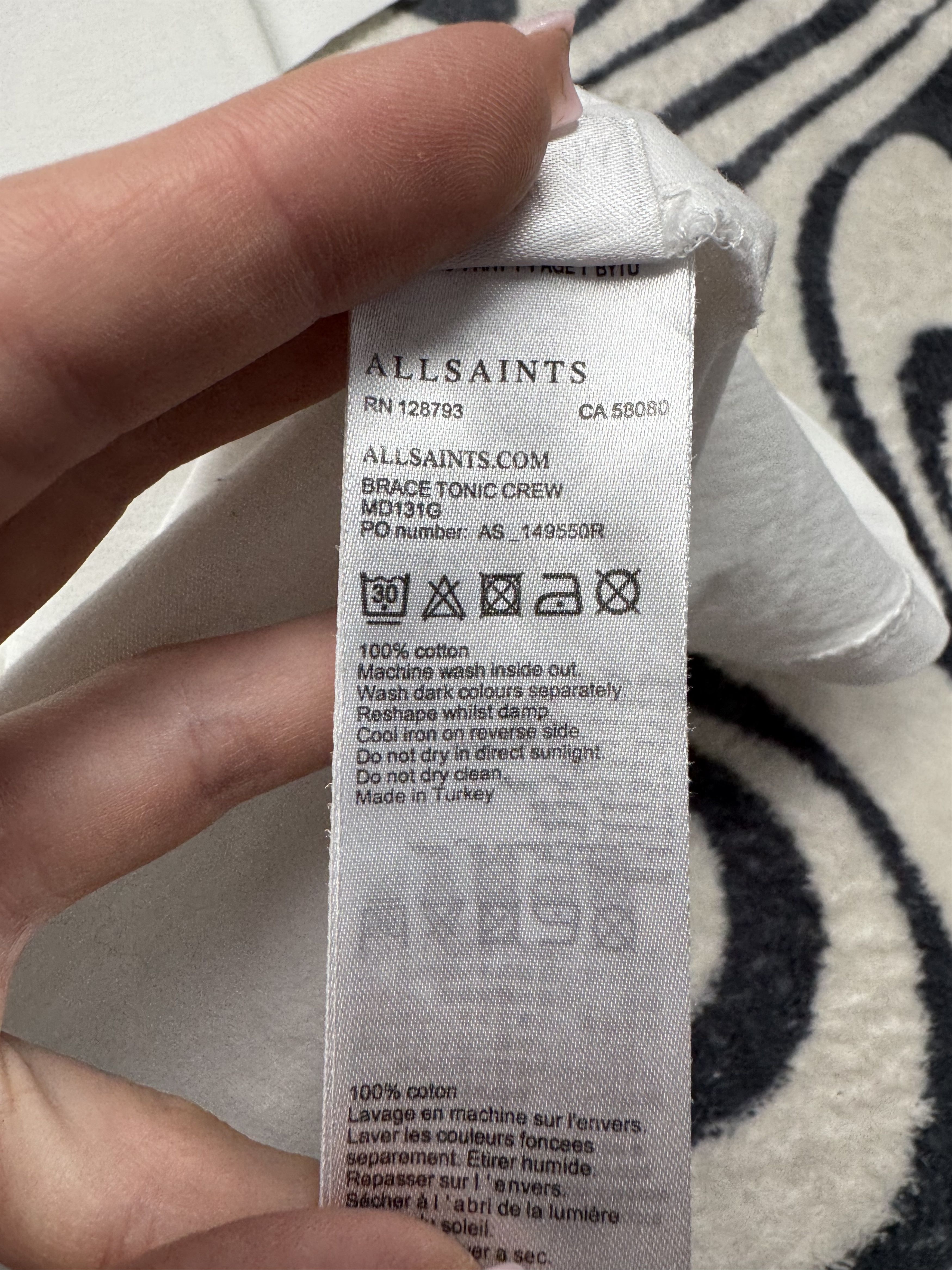 Allsaints AllSaints Mens Brace Tonic Crew Neck T-Shirt Tee Size US M / EU 48-50 / 2 - 6 Thumbnail
