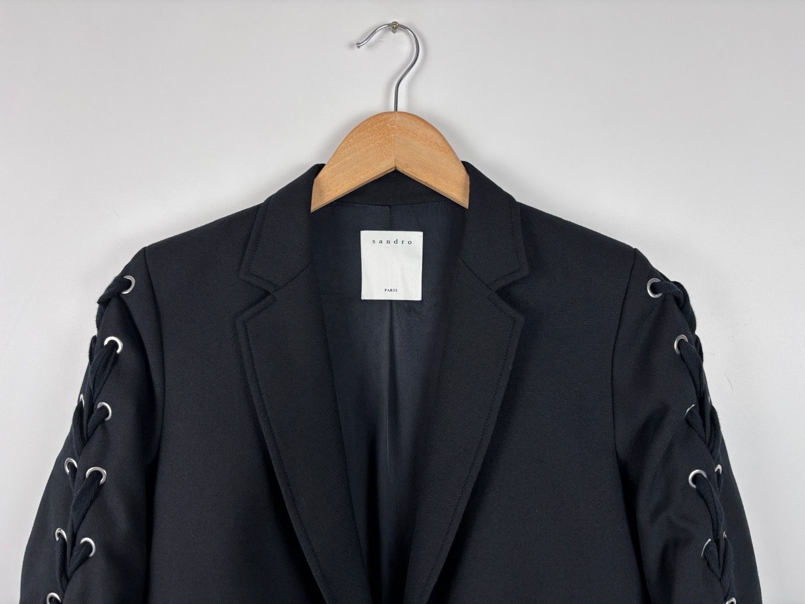 Sandro Womens Sandro Paris Wool Polyester Black Blazer Size 36 Size S / US 4 / IT 40 - 2 Thumbnail