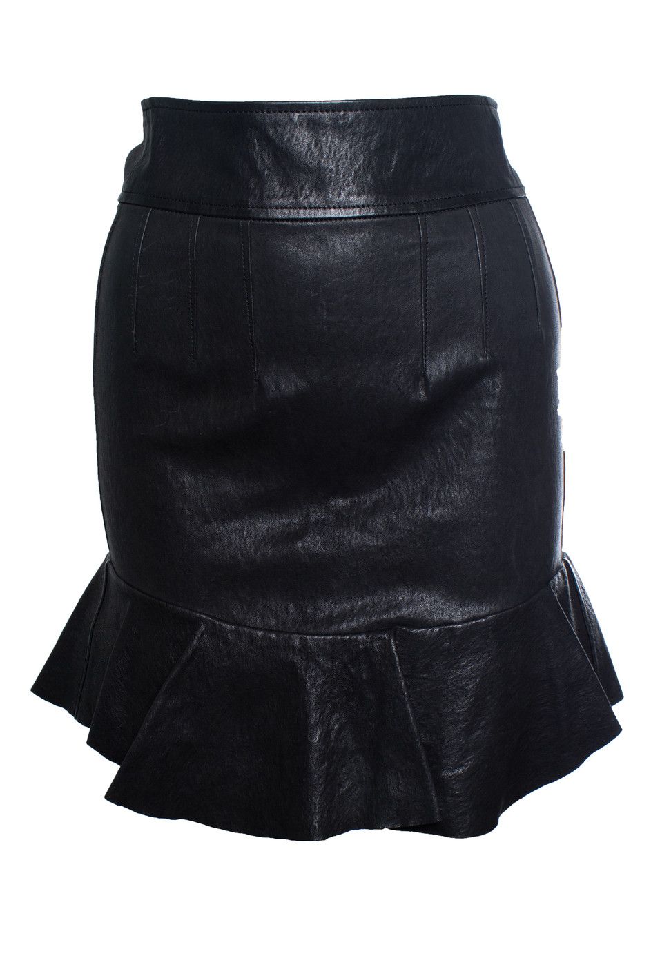 Isabel Marant Isabel Marant, leather skirt with ruffle stroke Size 26" / US 2 / IT 38 - 1 Thumbnail
