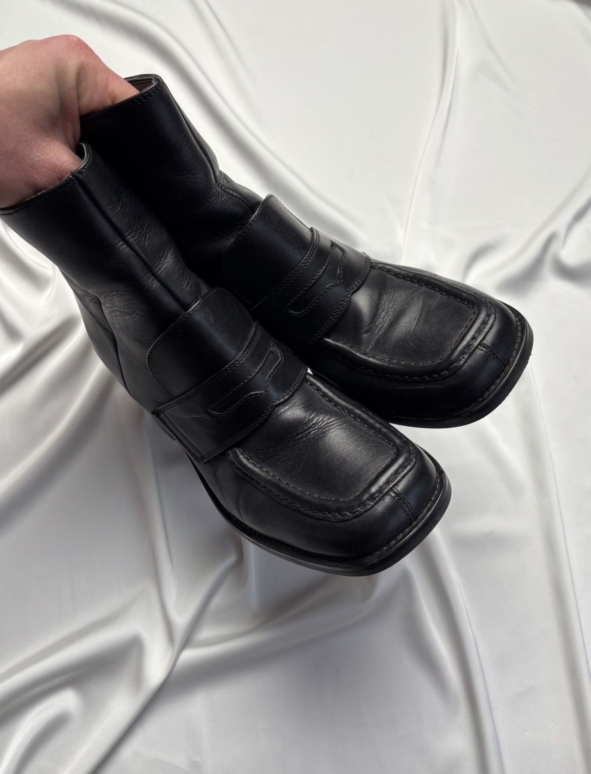 Other Free flex black leather heels boots Size US 10.5 / IT 40.5 - 3 Thumbnail