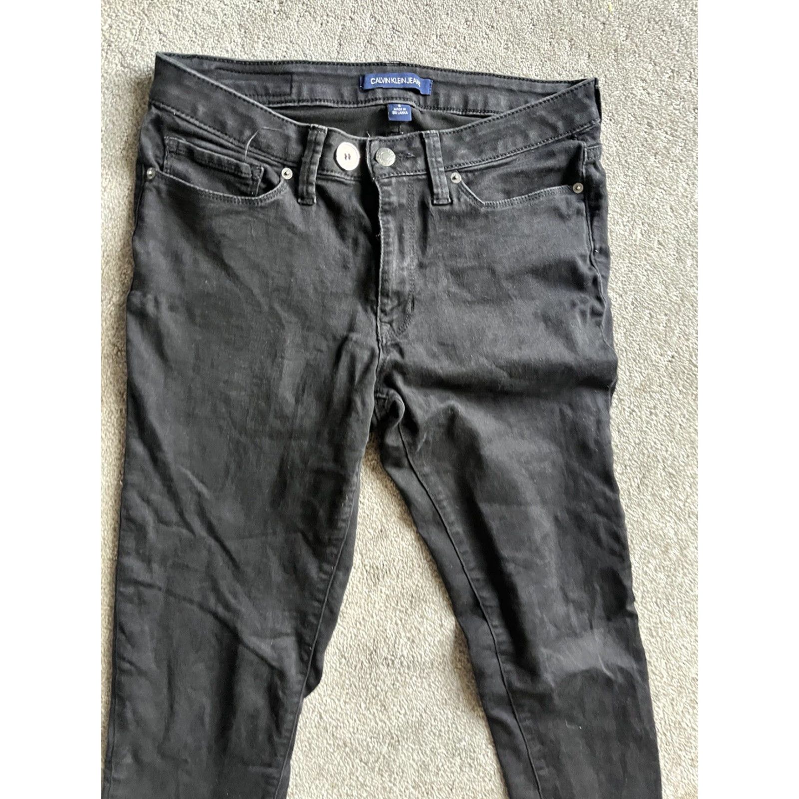Calvin Klein Calvin Klein Womens Skinny Jeans Size 8 Black Denim Stretch 5-Pocket Regular Size 30" / US 8 / IT 44 - 4 Thumbnail