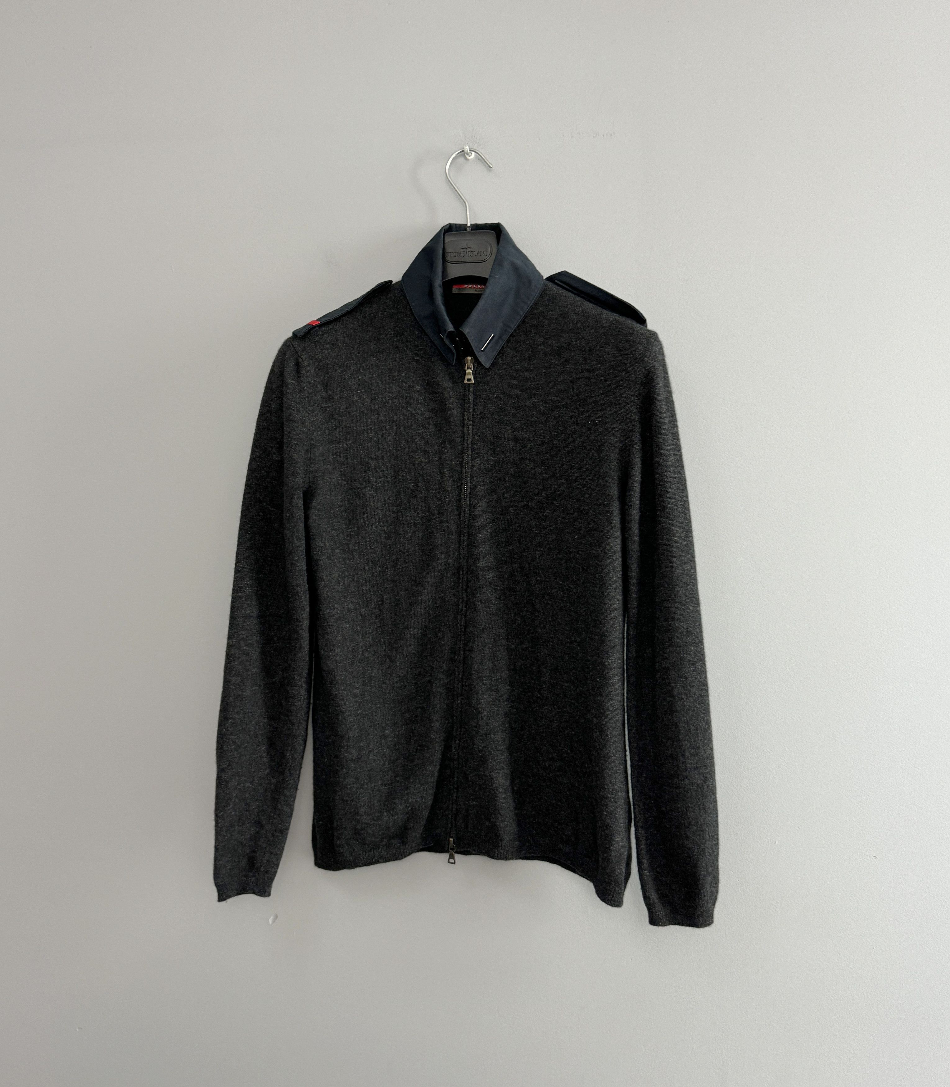 Prada PRADA Wool Sweater Jacket Cardigan Gray Size 44 Full Zip Size M / US 6-8 / IT 42-44 - 3 Thumbnail