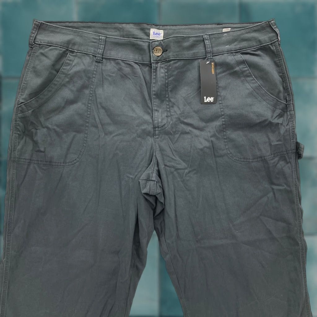 Lee Lee Workwear Carpenter Pants Women's Plus 24W Gray Stretch Straight Leg Utility Pants Size 42" / US 20 - 1 Thumbnail