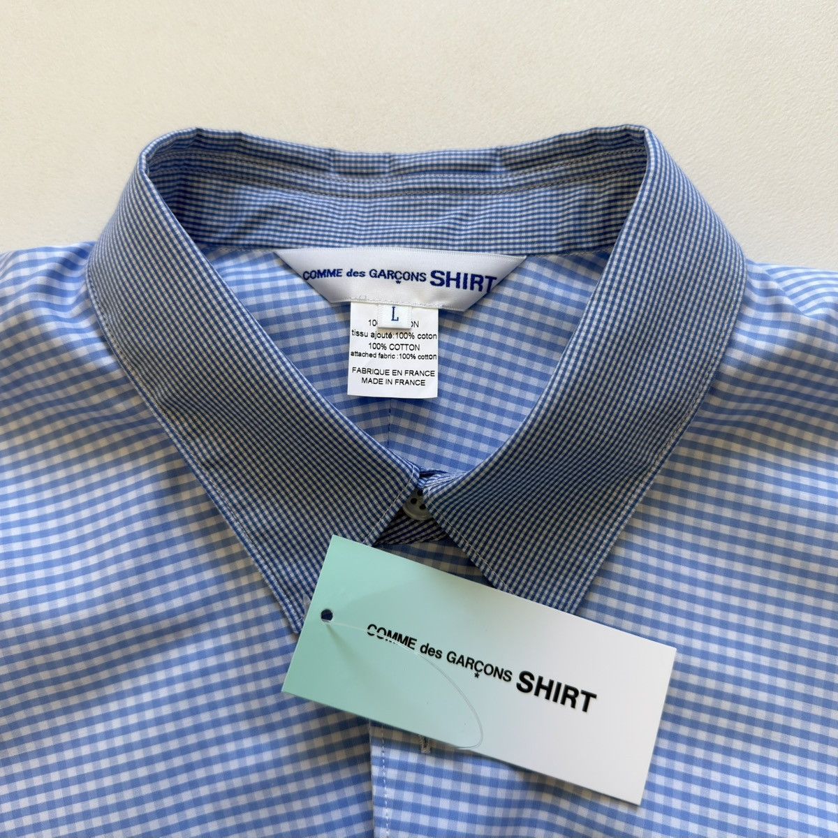 Comme des Garcons Blue/White Patch Work Check Gingham Shirt Size US M / EU 48-50 / 2 - 5 Thumbnail