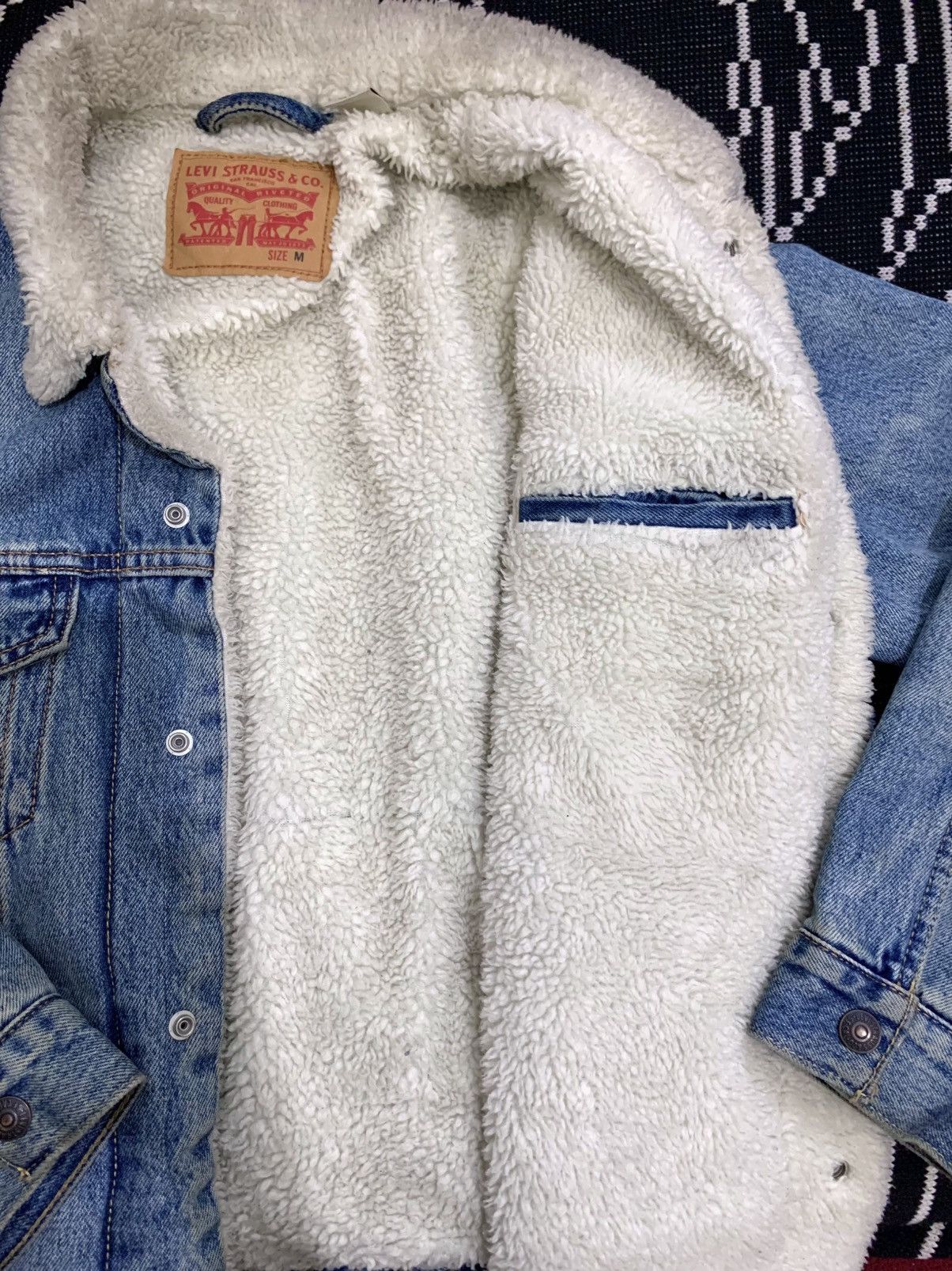 Levi's × Levi's Vintage Clothing × Vintage Levi's Mens Sherpa Trucker Denim Snap Jacket Mustard Size US M / EU 48-50 / 2 - 5 Thumbnail