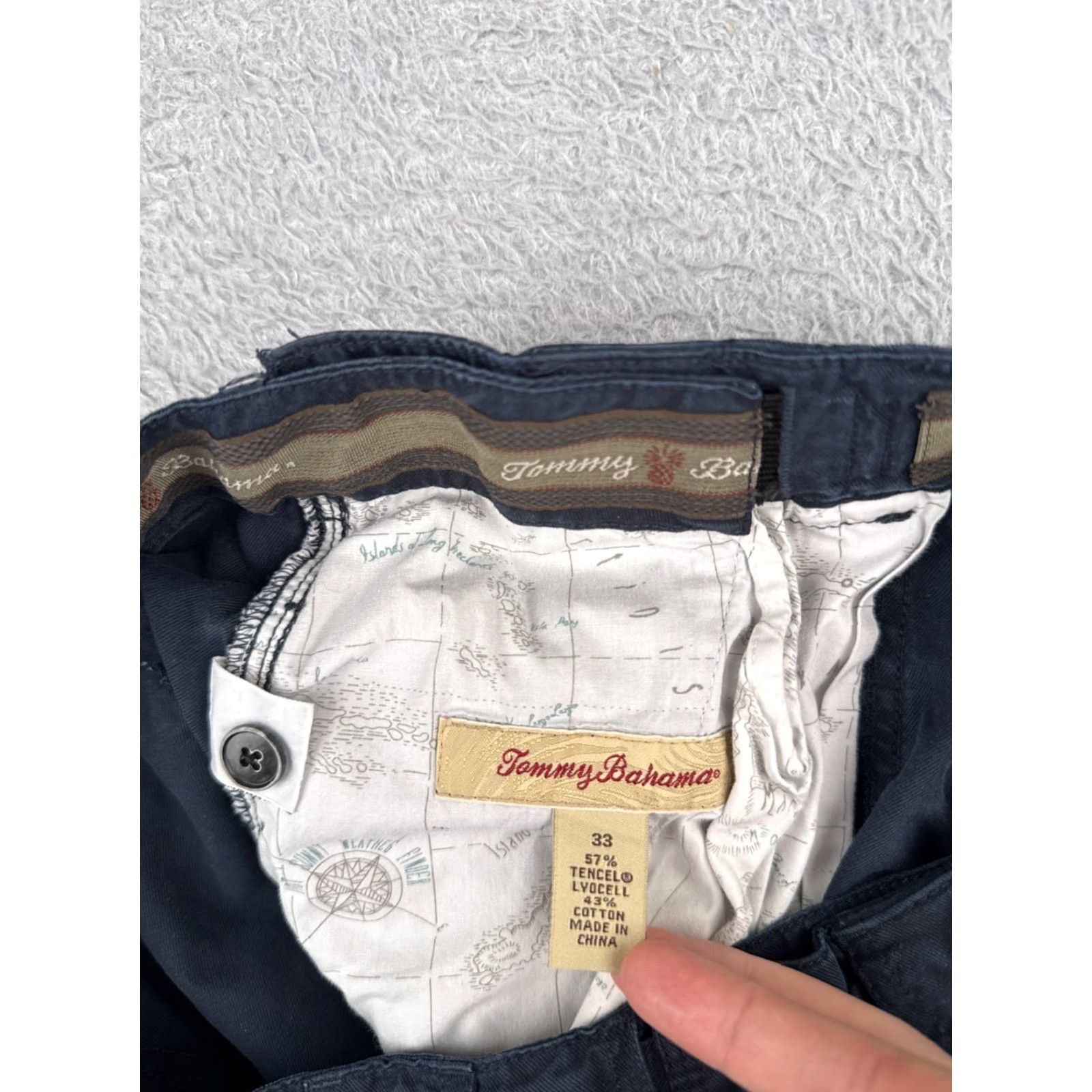 Tommy Bahama Tommy Bahama Shorts Men 33 Blue Chino Tencel Cotton Blend Expandable Waist 33x10 Size US 33 - 7 Thumbnail