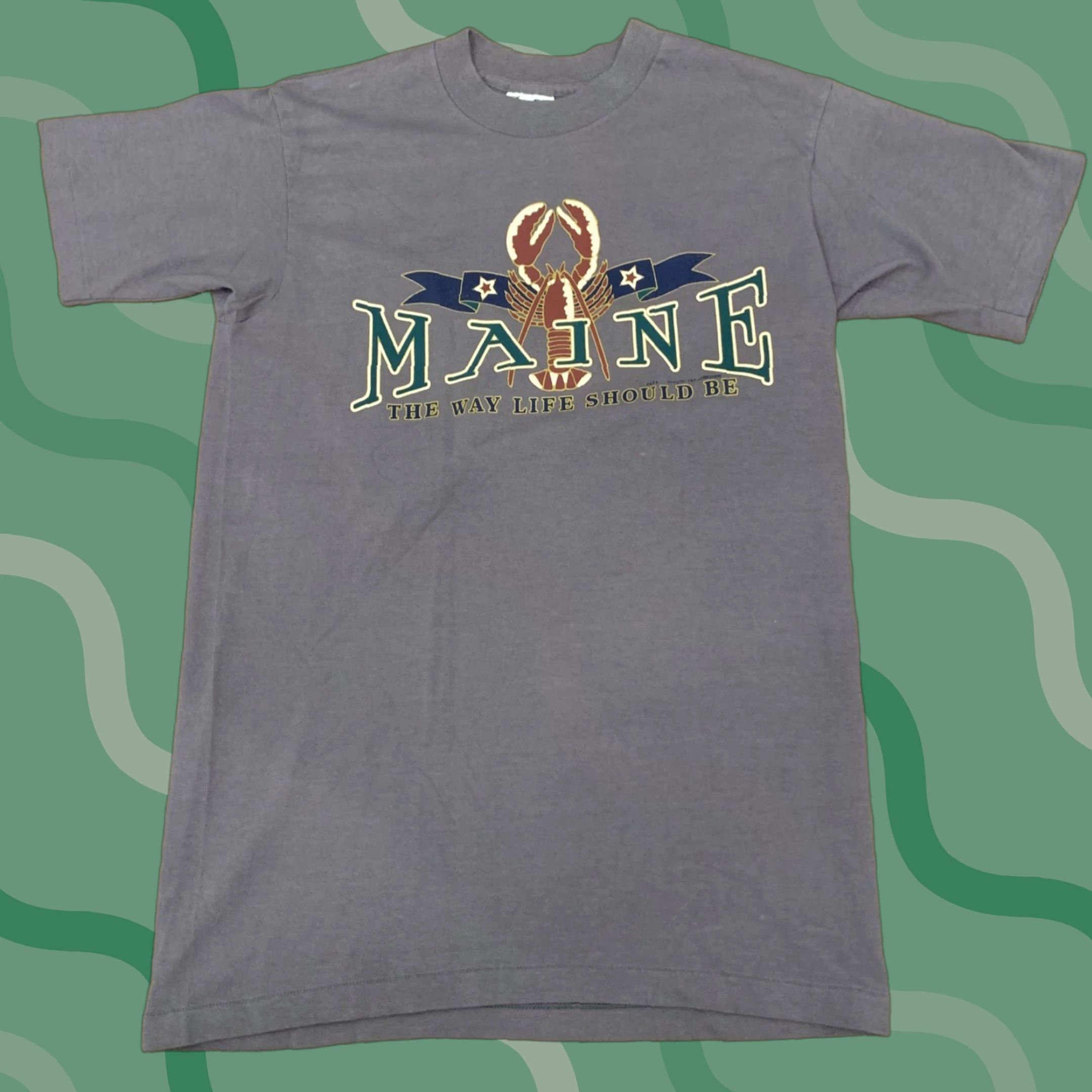 Vintage VINTAGE Single Stitch T-Shirt Gray Adult Medium Outdoor Maine The Way Life Should Be Mens Size US M / EU 48-50 / 2 - 1 Thumbnail
