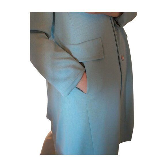 Vintage Vintage Teal Double-Knit Overcoat | Large/Extra Large | Fair Size L / US 10 / IT 46 - 9 Thumbnail