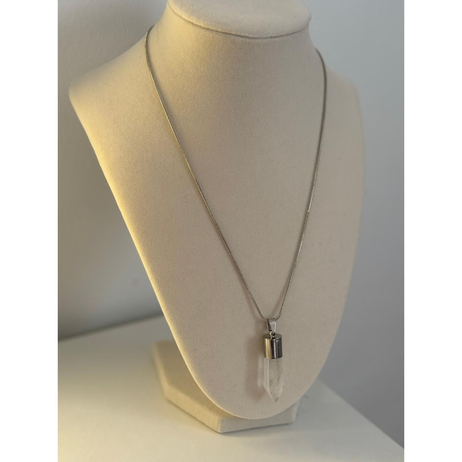 Other Clear Quartz Crystal Necklace Silver Pendant Size ONE SIZE - 6 Thumbnail