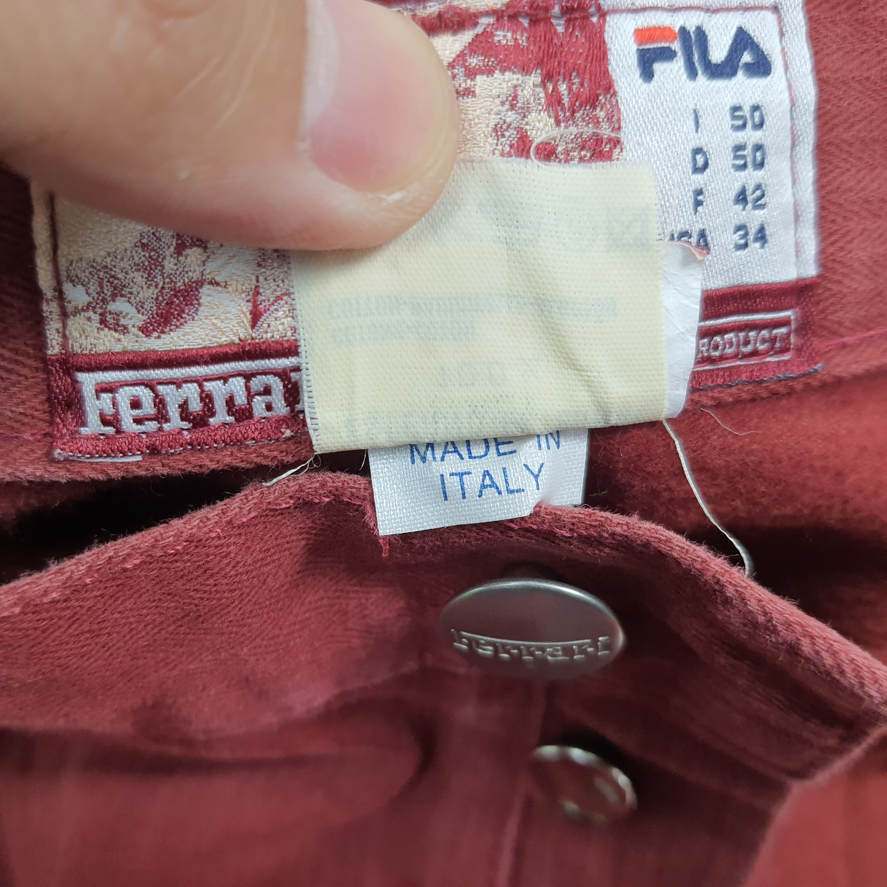 Ferrari Vintage Rare FERRARI x FILA Red Denim Pants Italy C297N8 Size US 31 - 10 Thumbnail