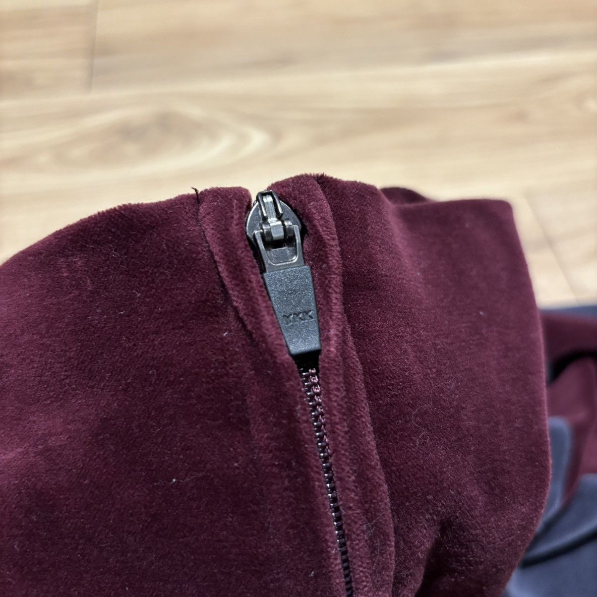 Lad Musician LAD MUSICIAN Velour Track Jacket Burgundy Panel Zip Blouson Size US S / EU 44-46 / 1 - 3 Thumbnail