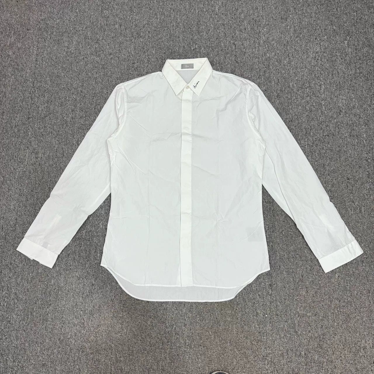 Dior white embroidered logo long sleeve shirt Size US L / EU 52-54 / 3 - 1 Thumbnail