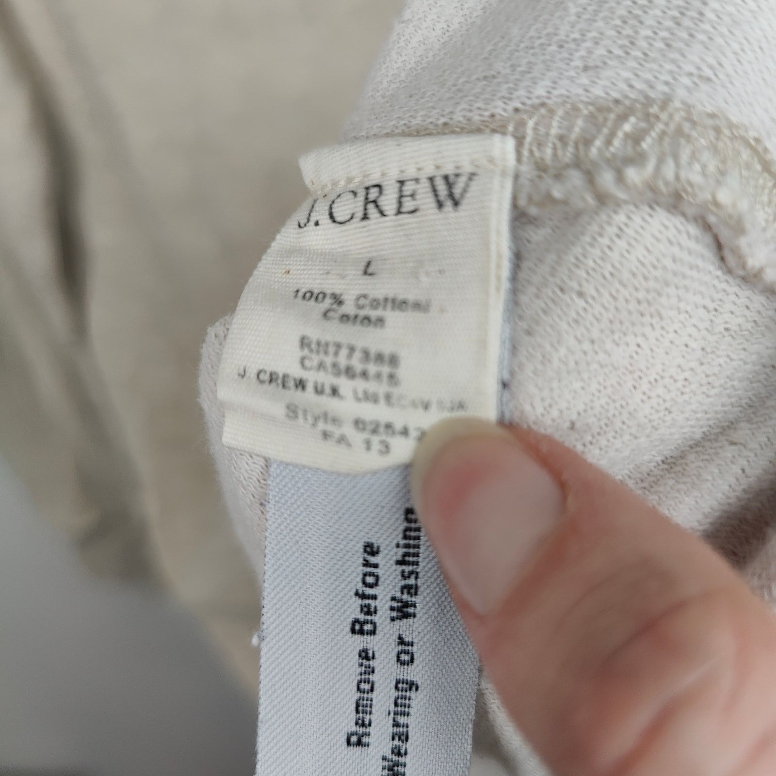 J.Crew Wallace & Barnes Henley Shirt Mens Large Cream Heather Size US L / EU 52-54 / 3 - 5 Thumbnail