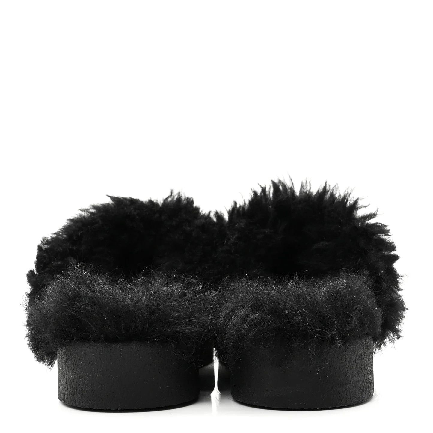 Chanel os11x0526 Suede Shearling CC Cap Toe Mules in Black Size US 6 / IT 36 - 6 Thumbnail