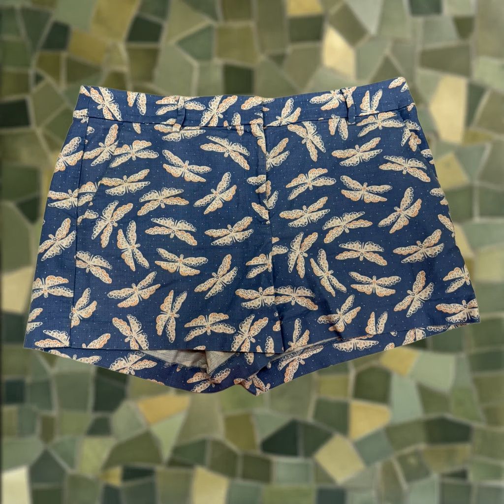 Ann Taylor Ann Taylor Loft Womens Shorts Size 12 Blue Dragonfly Chino Linen Size 34" / US 12 / IT 48 - 1 Thumbnail