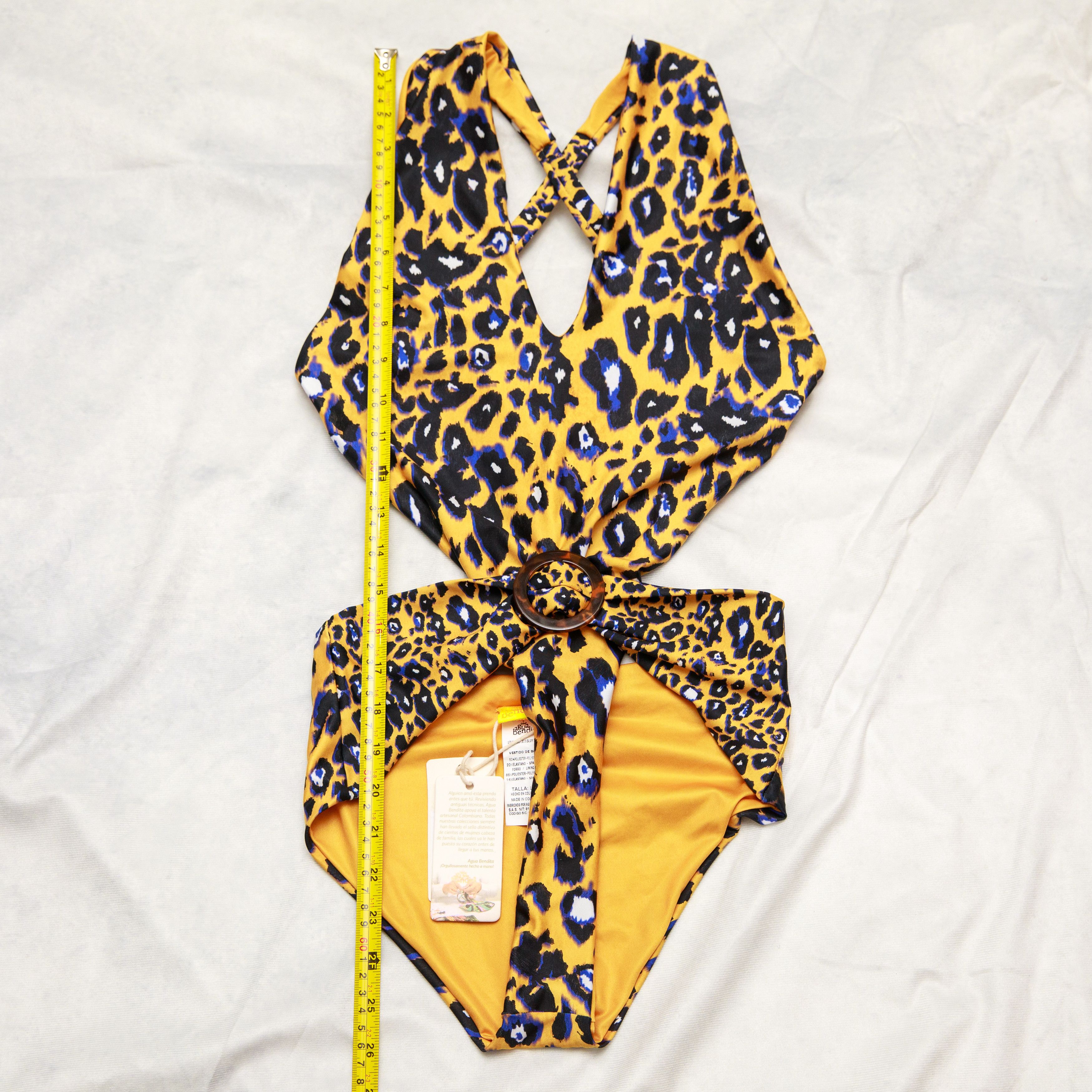 AGUA by Agua Bendita Agua bendita Jadis Balam One Piece Leopard Yellow Blue Size L / US 10 / IT 46 - 6 Thumbnail