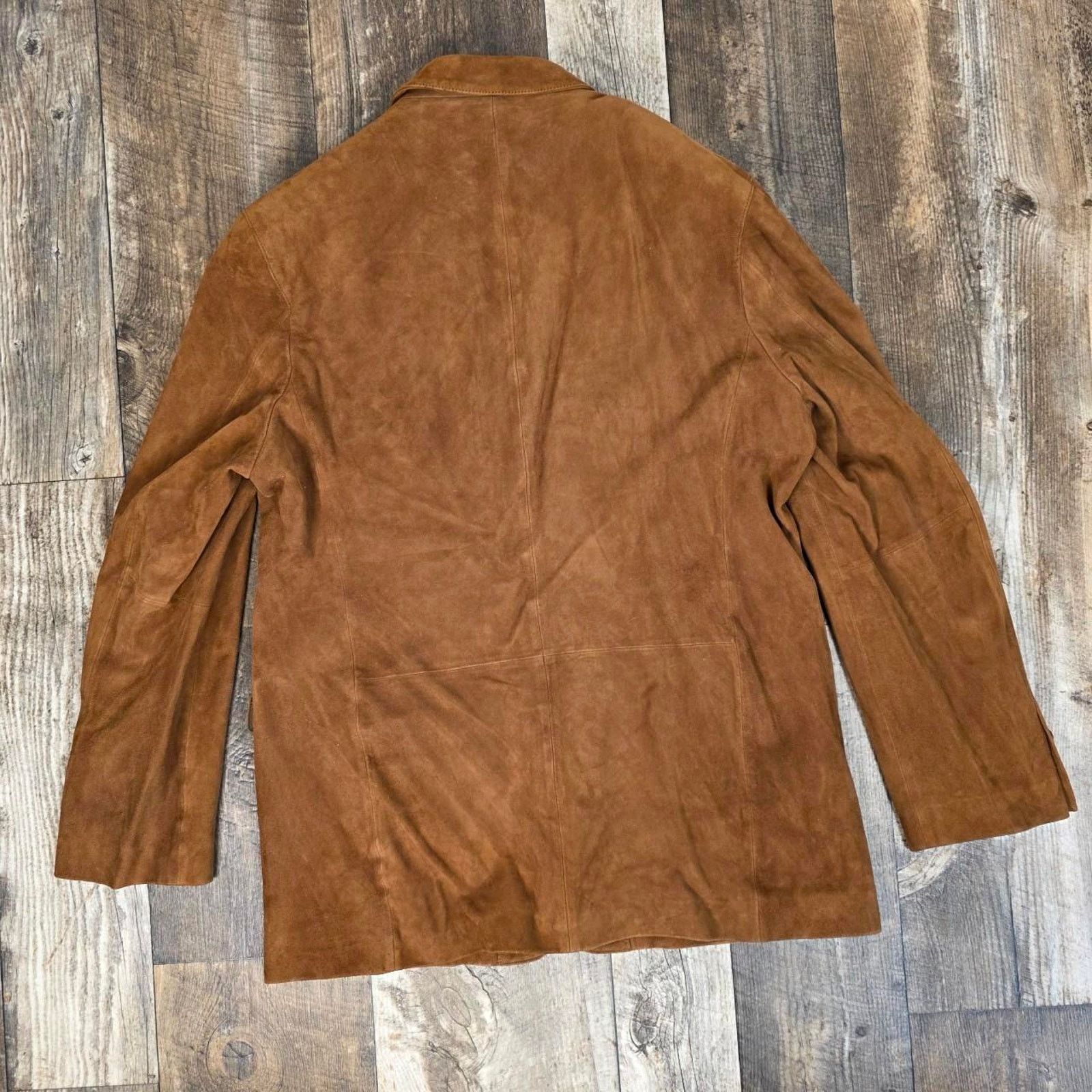 Tasso Elba × Vintage Suede Vintage Leather Blazer Men’s 50 Size 50R - 2 Thumbnail