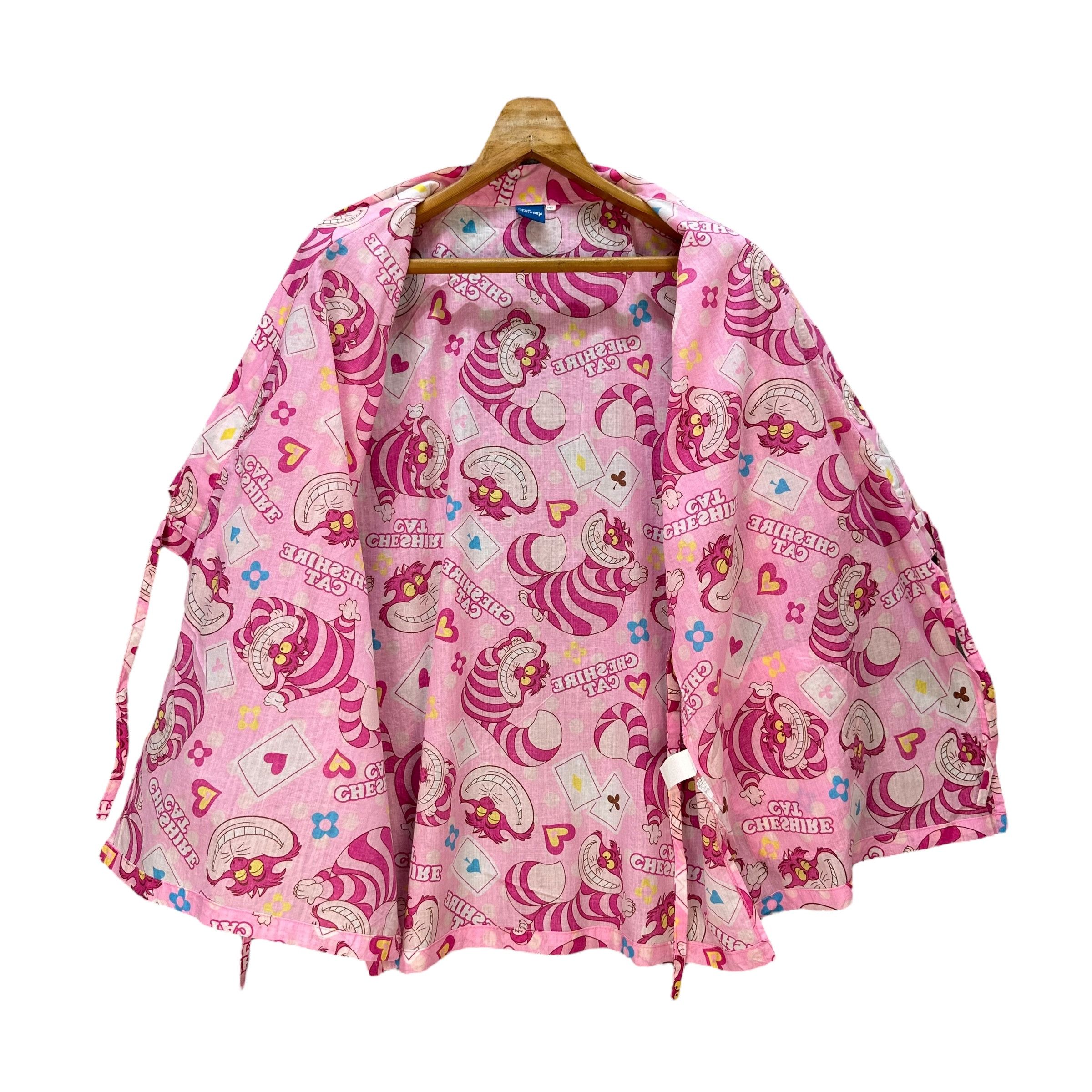 Disney Cheshire Cat Fullprint Pink Kimono Cardigan Jacket #9201-69 Size US L / EU 52-54 / 3 - 7 Thumbnail