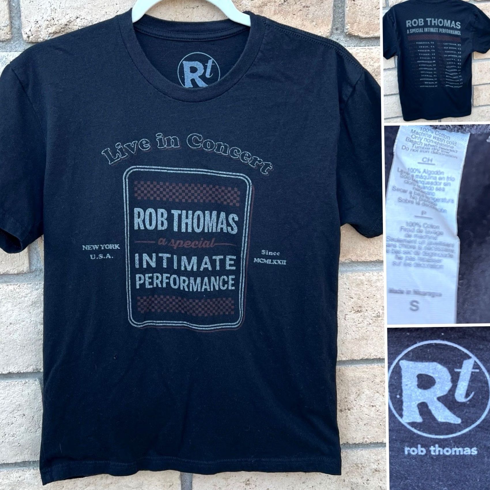Vintage Rob Thomas Tour T Shirt Small Black Concert Tee Size US S / EU 44-46 / 1 - 2 Thumbnail