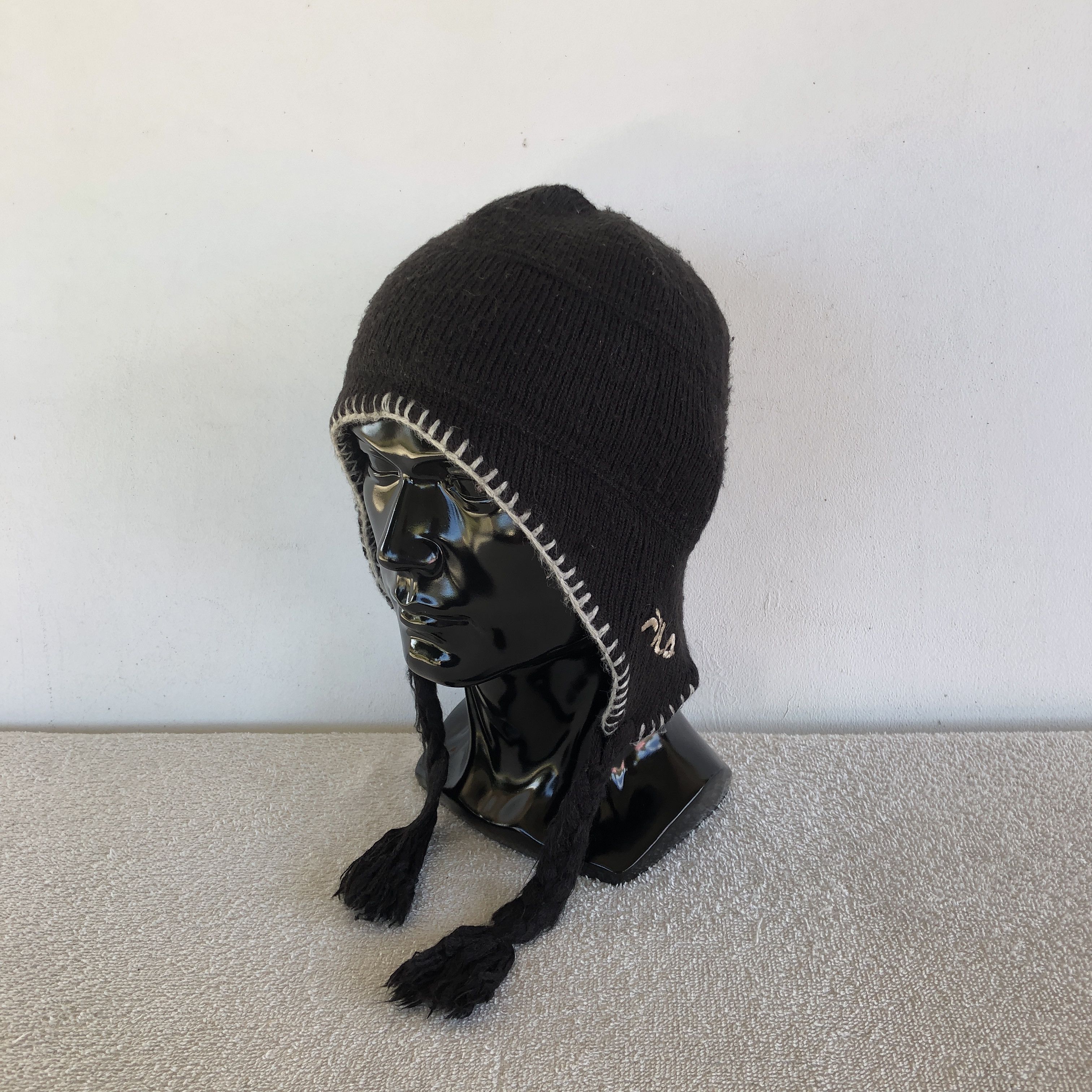 Fila Vintage 90s Fila Earflap Beanie Knitted Snow Caps Hats Size ONE SIZE - 1 Thumbnail