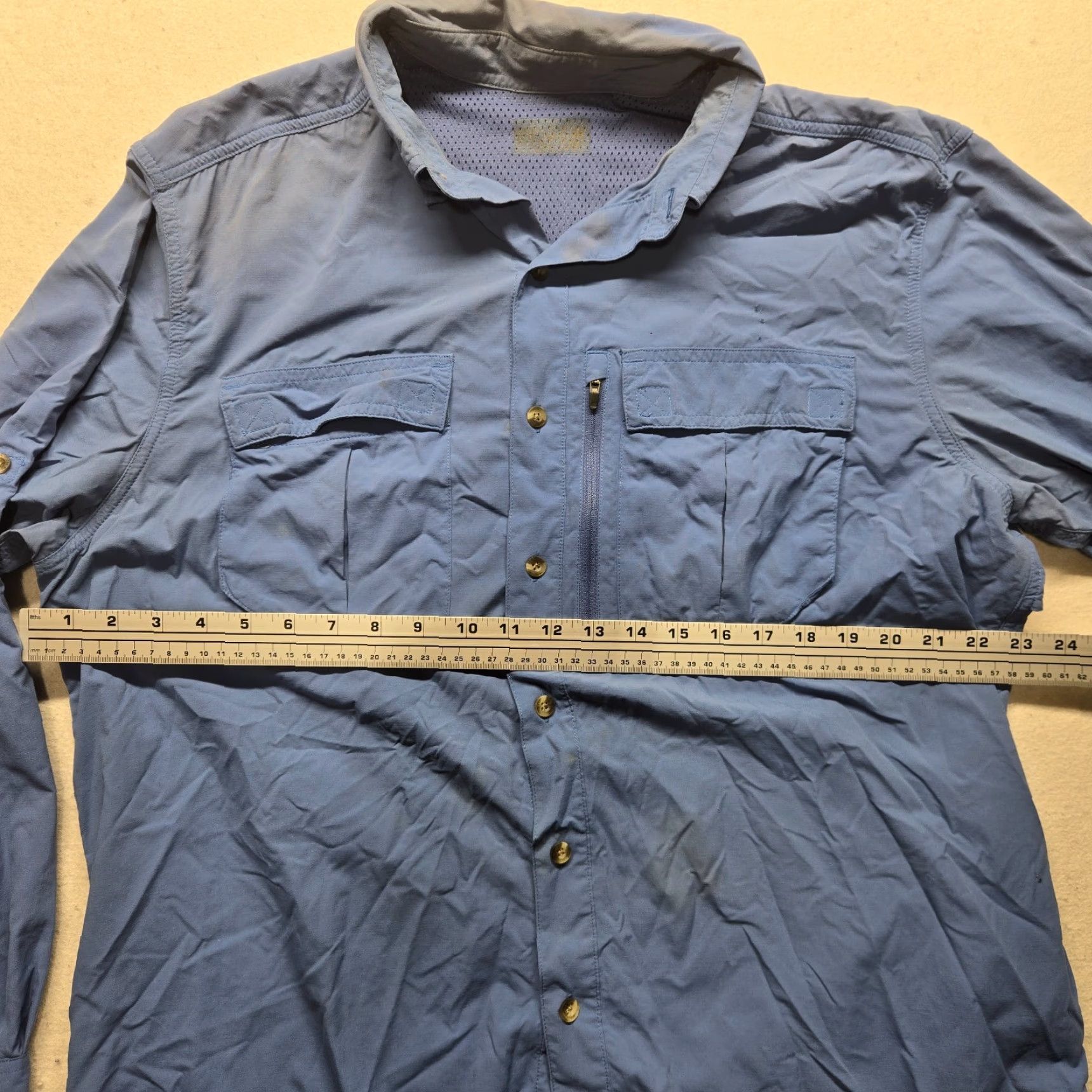 Vintage Sportswear Shirt Fishing Solid Blue Long Sleeve Button-Up Adult Men's XL Size US XL / EU 56 / 4 - 3 Thumbnail