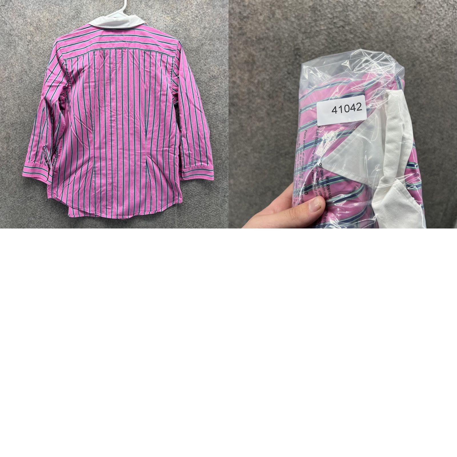Ralph Lauren Lauren Ralph Lauren Shirt Womens Medium Pink Stripe Button Front 3/4 Sleeve Top Size M / US 6-8 / IT 42-44 - 8 Thumbnail