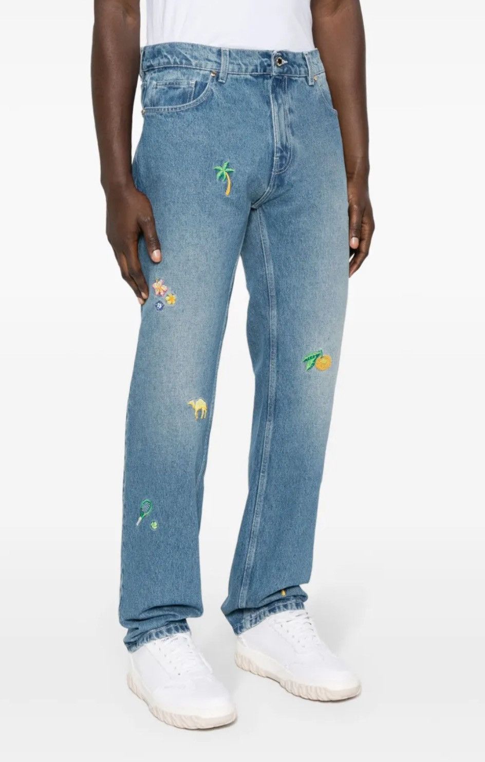 Casablanca Casablanca embroidered-design straight-leg jeans Size 38 Size US 38 / EU 54 - 2 Thumbnail