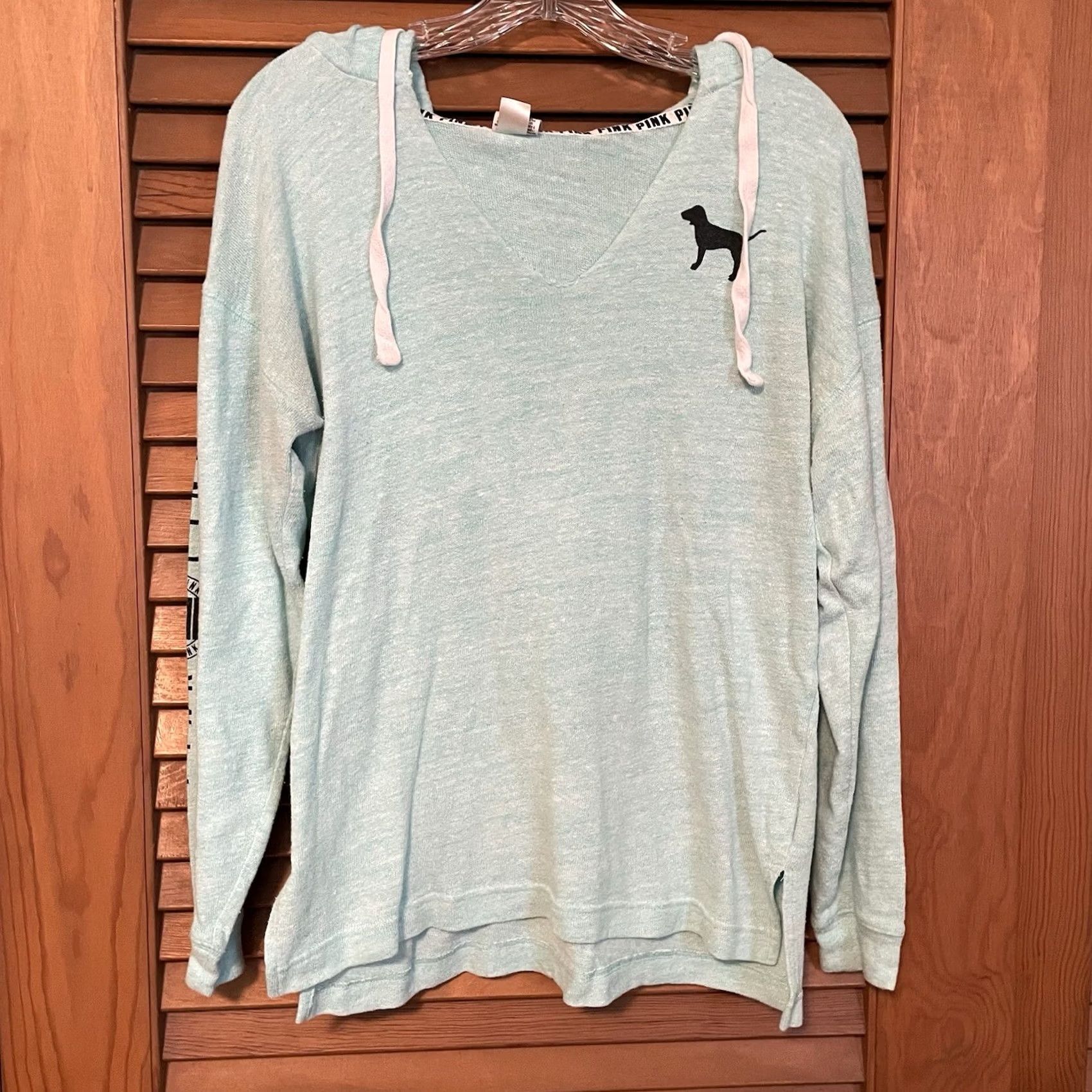 Victoria's Secret VINTAGE Victoria's Secret PINK Beach Fleece Pullover Tunic Hoodie Mint Lt Turquoise S Hoodie Womens, Beach, 90s, Angel, College, Fairytale & Fantasy Size S / US 4 / IT 40 - 3 Thumbnail