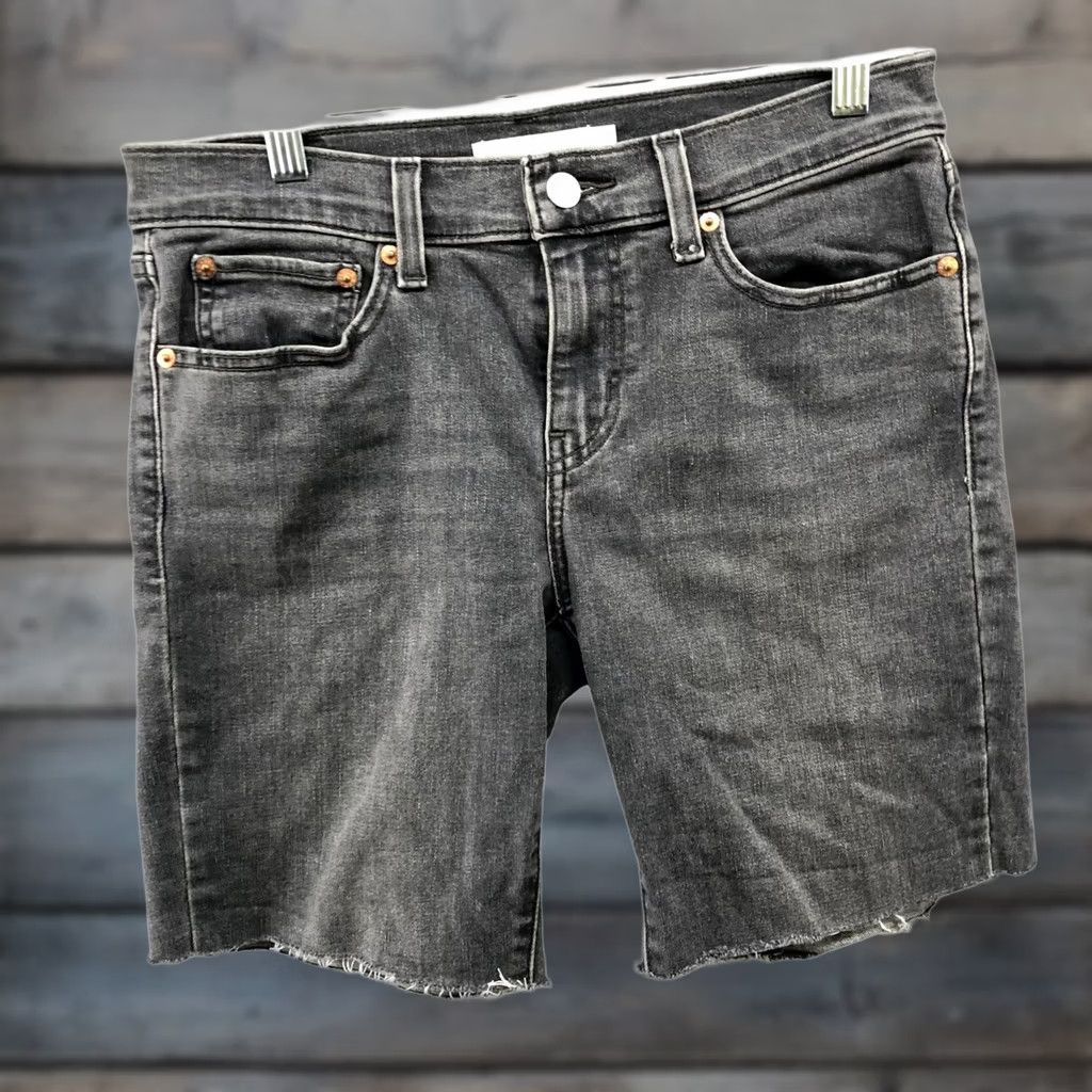Levi's VINTAGE Lev's Mid Rise Boyfriend Cut Off Jean Shorts Womens 27 Black Wash Denim 5-Pocket Womens Mens? Size 27" / US 4 / IT 40 - 1 Thumbnail