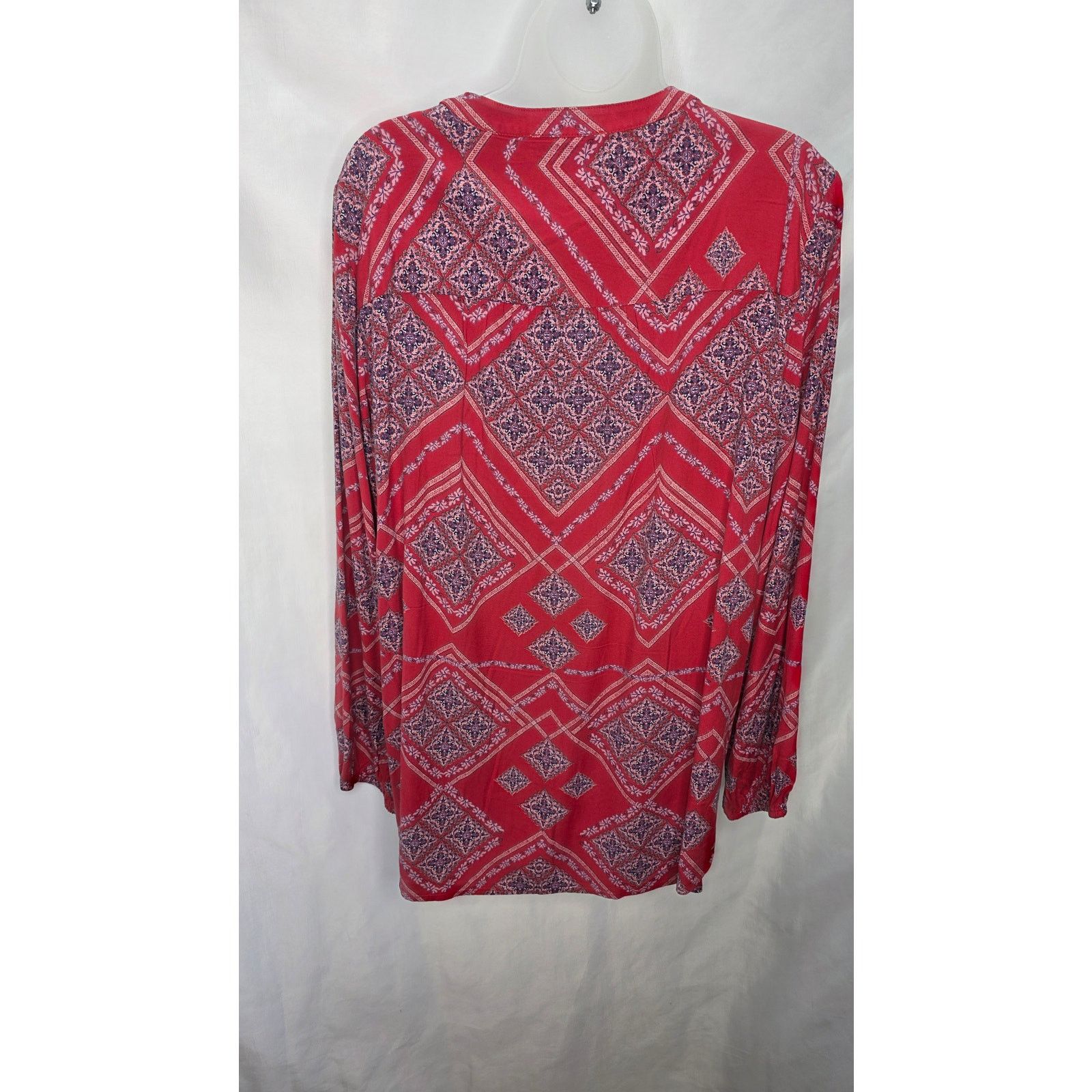 Other Vintage America Boho Peasant Blouse Red Embroidered Lace Size XL / US 12-14 / IT 48-50 - 2 Thumbnail