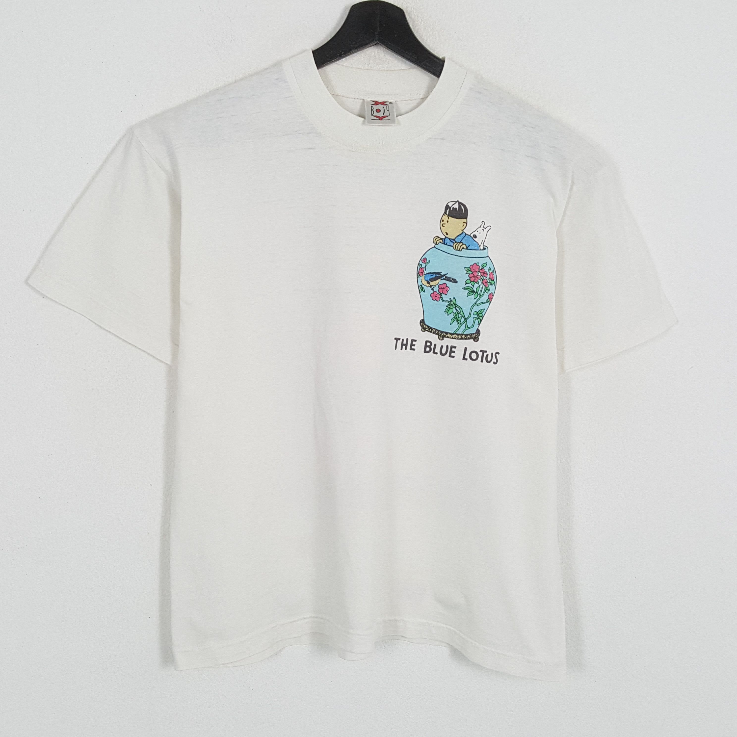 Vintage Tintin THE BLUE LOTUS Cartoon Tshirt Size US L / EU 52-54 / 3 - 3 Thumbnail
