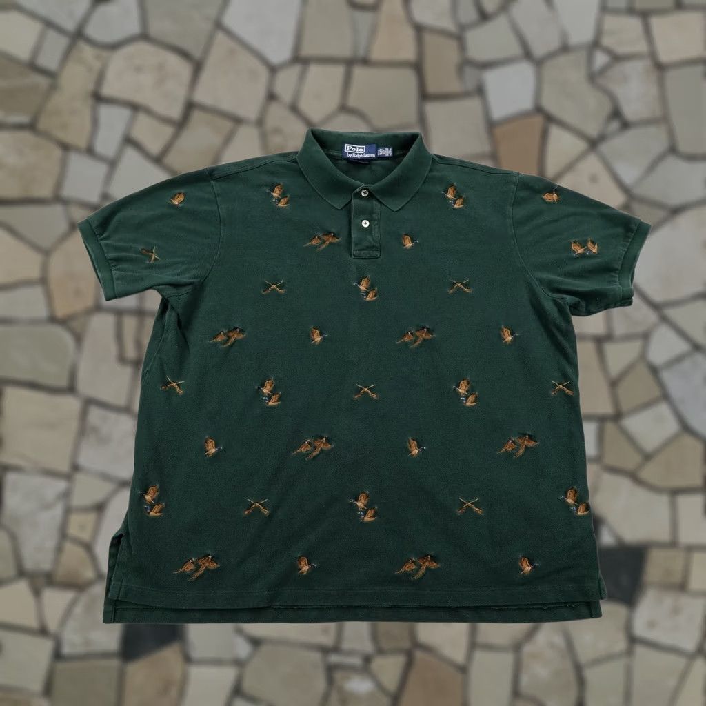 Polo Ralph Lauren VINTAGE Ralph Lauren Polo Shirt Mens 2XL Green Mallard Duck Hunting Embroidered Size US XXL / EU 58 / 5 - 1 Thumbnail