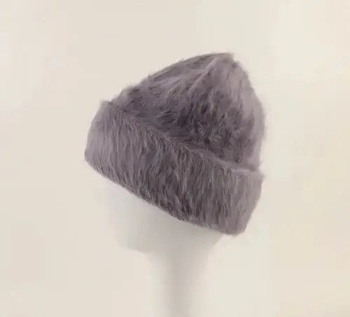 Japanese Brand Fashion Fluffy Rabbit Fur Beanie Hat Size ONE SIZE - 1 Thumbnail