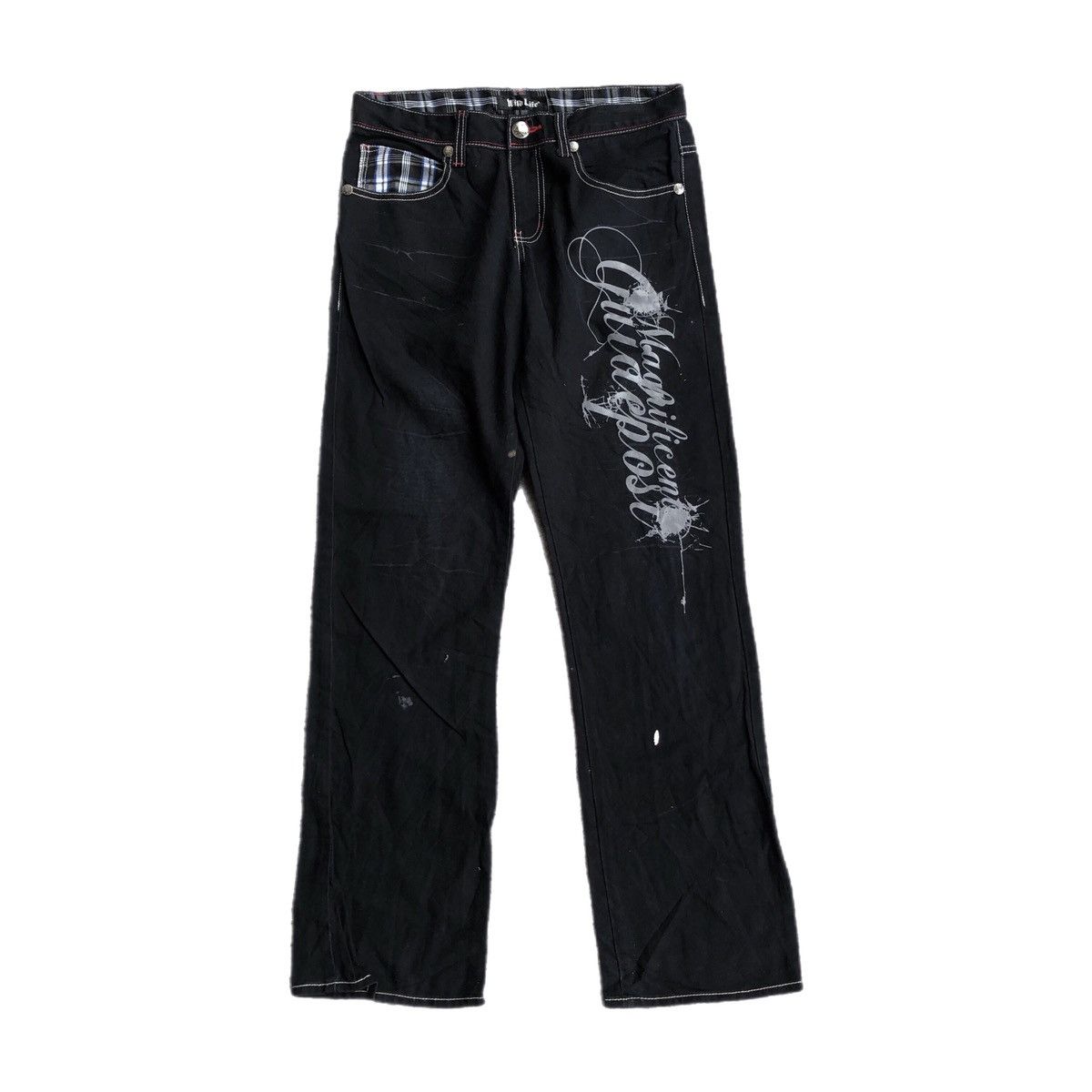 image of If Six Was Nine x Le Grande Bleu L G B Wild Life Word Jeans Pants in Black, Men's (Size 30)