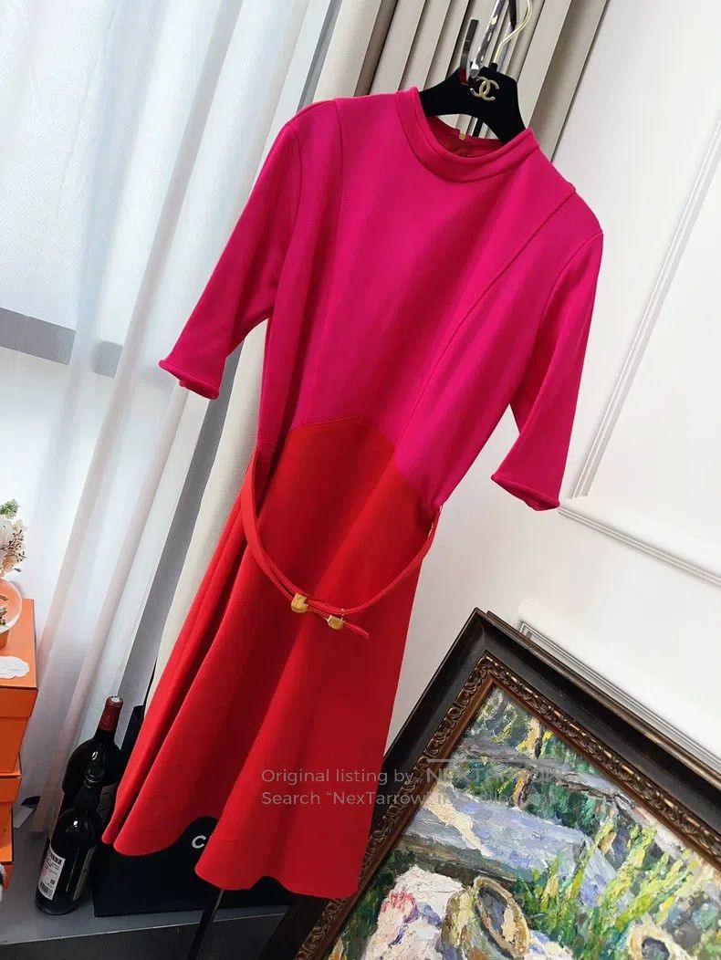 Louis Vuitton Louis Vuitton Red, rose and pink slim dress Size S / US 4 / IT 40 - 1 Thumbnail