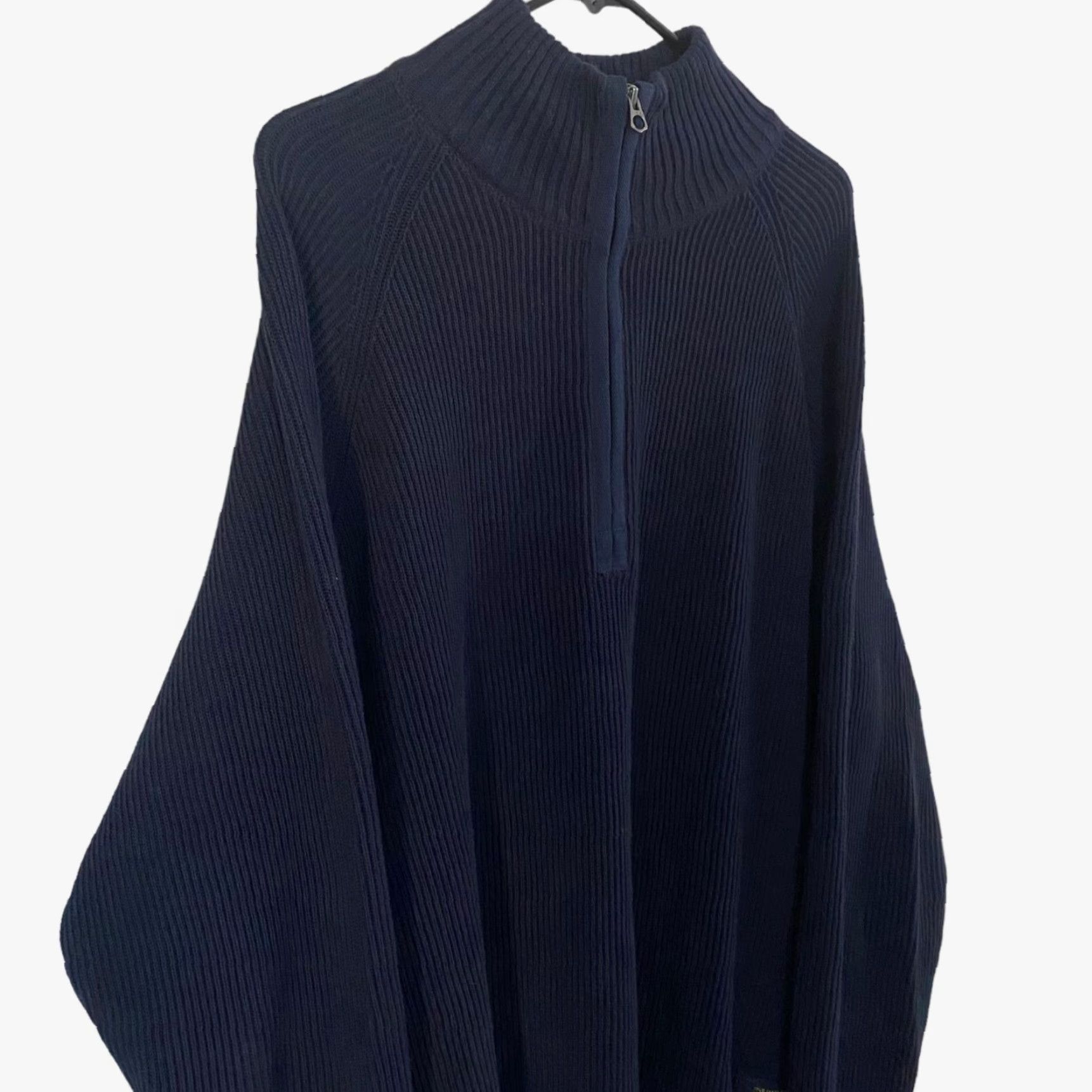 Ralph Lauren VINTAGE Polo Ralph Lauren Ribbed Military Knit 1/4 Zip Sweater Standard Mens 2XL Blue Size US XXL / EU 58 / 5 - 4 Thumbnail