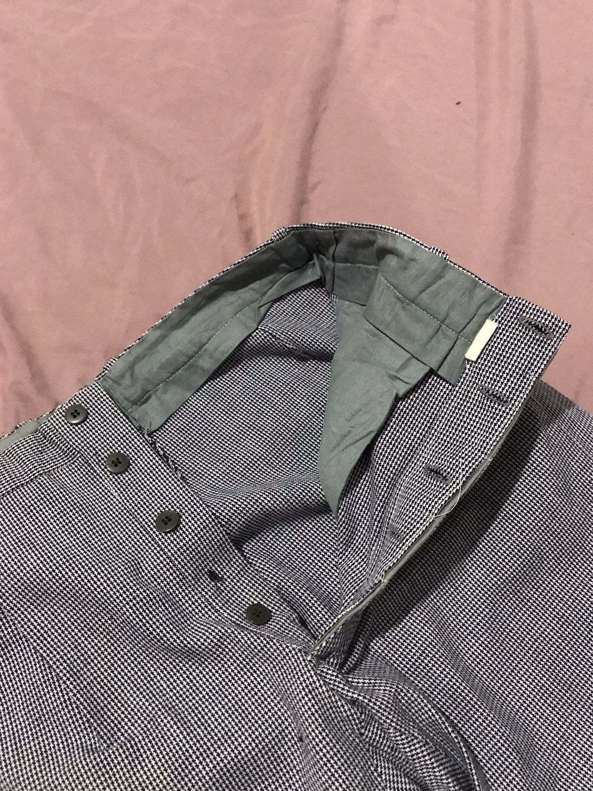 Self Edge SELVEDGE VINTAGE WOVEN HOUNDSTOOTH FABRIC CHORE PANTS Size US 30 / EU 46 - 11 Thumbnail