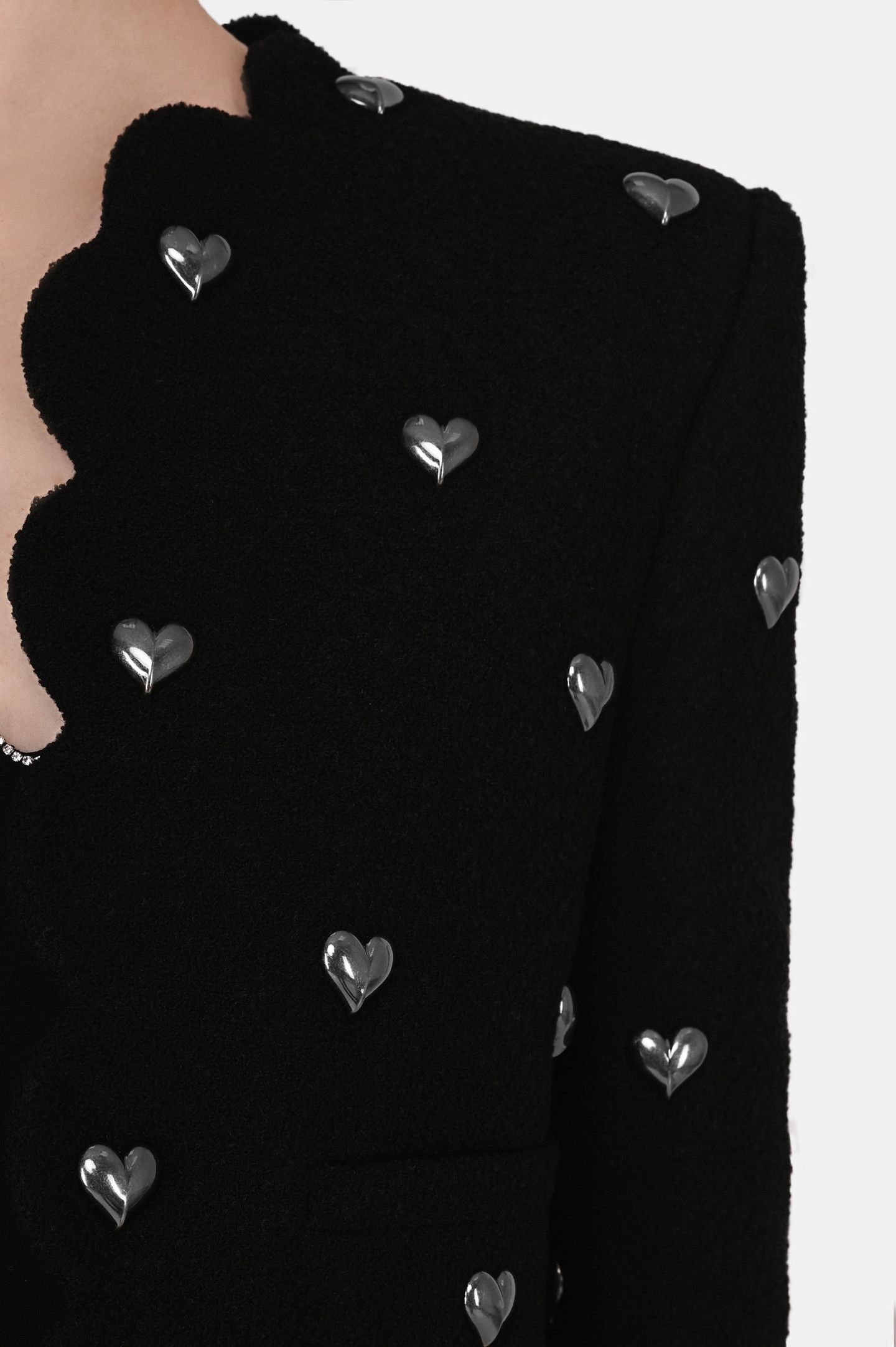 Saint Laurent Paris o1bcso1str0425 Cropped Jacket In Boucle Tweed in Black Size M / US 6-8 / IT 42-44 - 6 Thumbnail