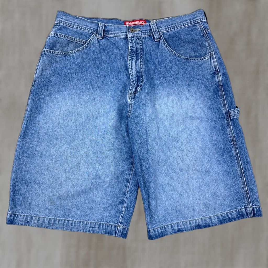 Vintage VINTAGE Unionbay Carpenter Shorts Men 36 Jorts Baggy Skate Workwear Faded Denim Blue 90s Grunge Hip Hop Rockabilly Casual Everyday Mens Size US 36 / EU 52 - 1 Thumbnail