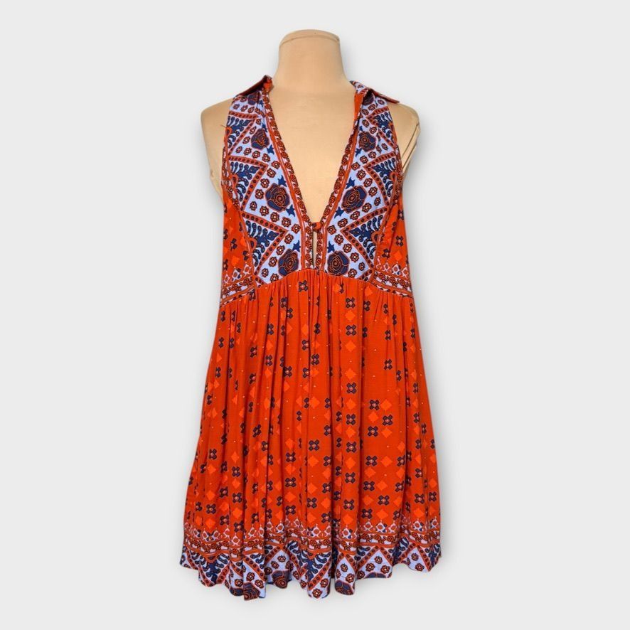 Free People Free People Charlotte Tunic Small Red Rust Boho Sleeveless R Size S / US 4 / IT 40 - 7 Thumbnail