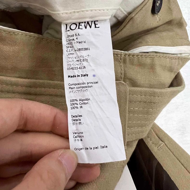Loewe LOEWE Kaki belt wide leg pants Size 32" / US 10 / IT 46 - 4 Thumbnail
