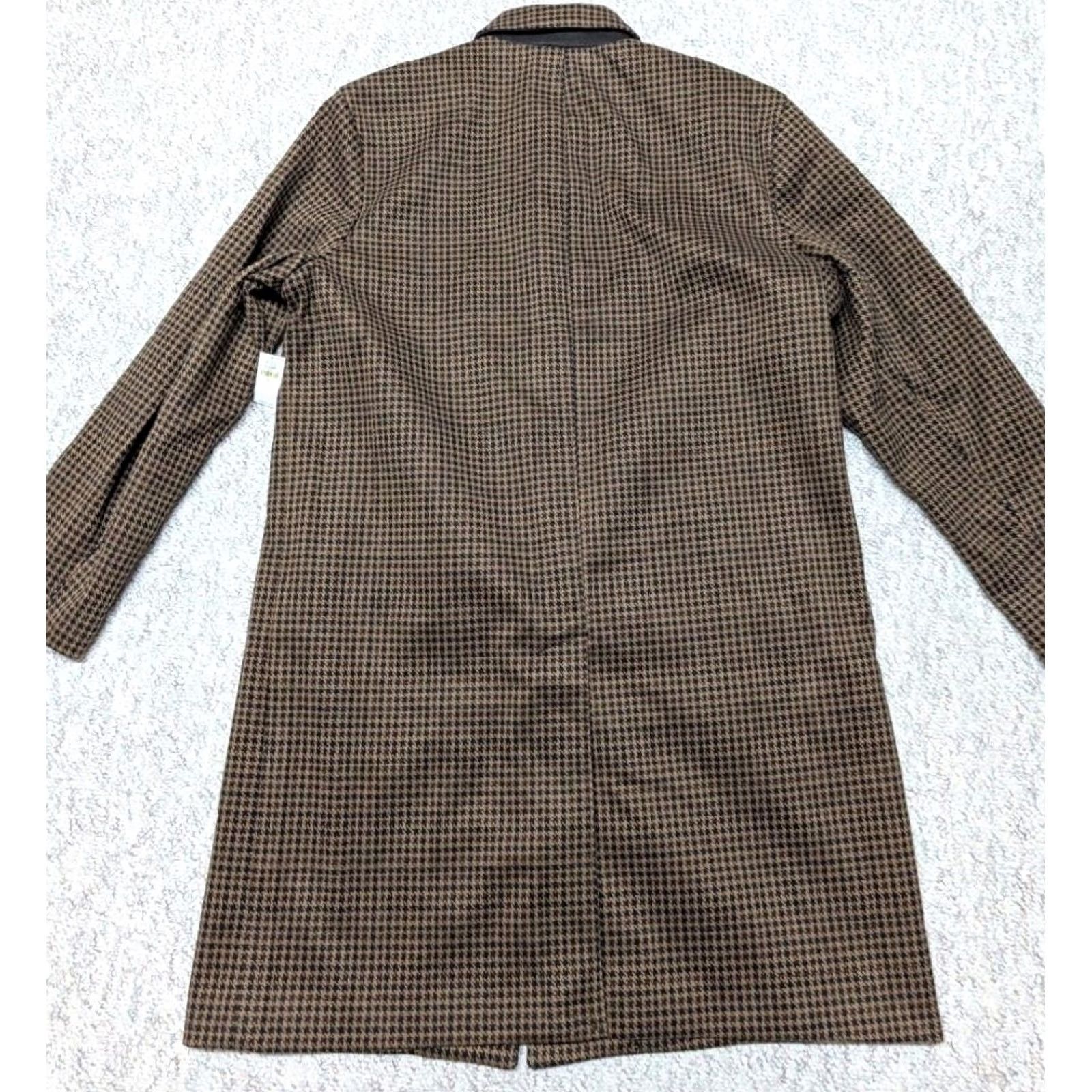 Old Navy VINTAGE Old Navy overcoat XL brown HOUNDSTOOTH trench coat 50L faux tweed NWT Size US XL / EU 56 / 4 - 3 Thumbnail