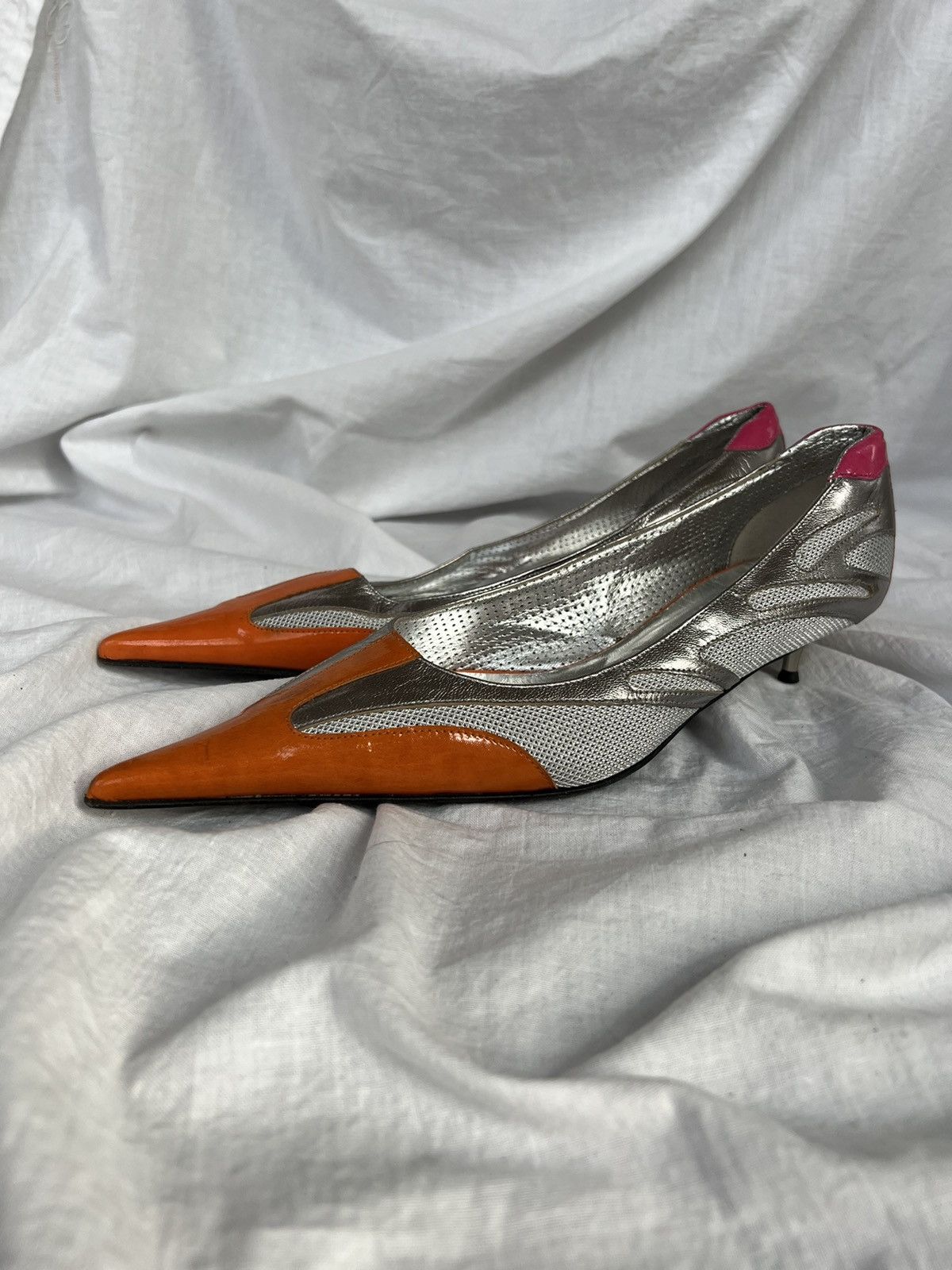 Vintage Gianmarco Lorenzi vintage rare kitten heels Size US 9 / IT 39 - 3 Thumbnail